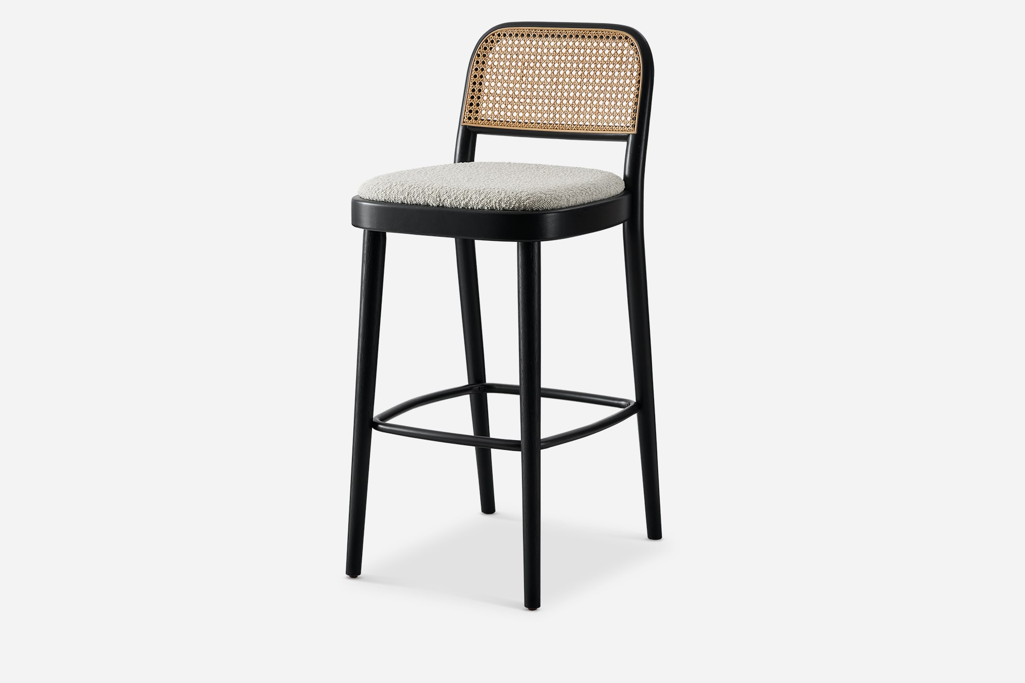 Edith Cane Bar Stool, Black 1