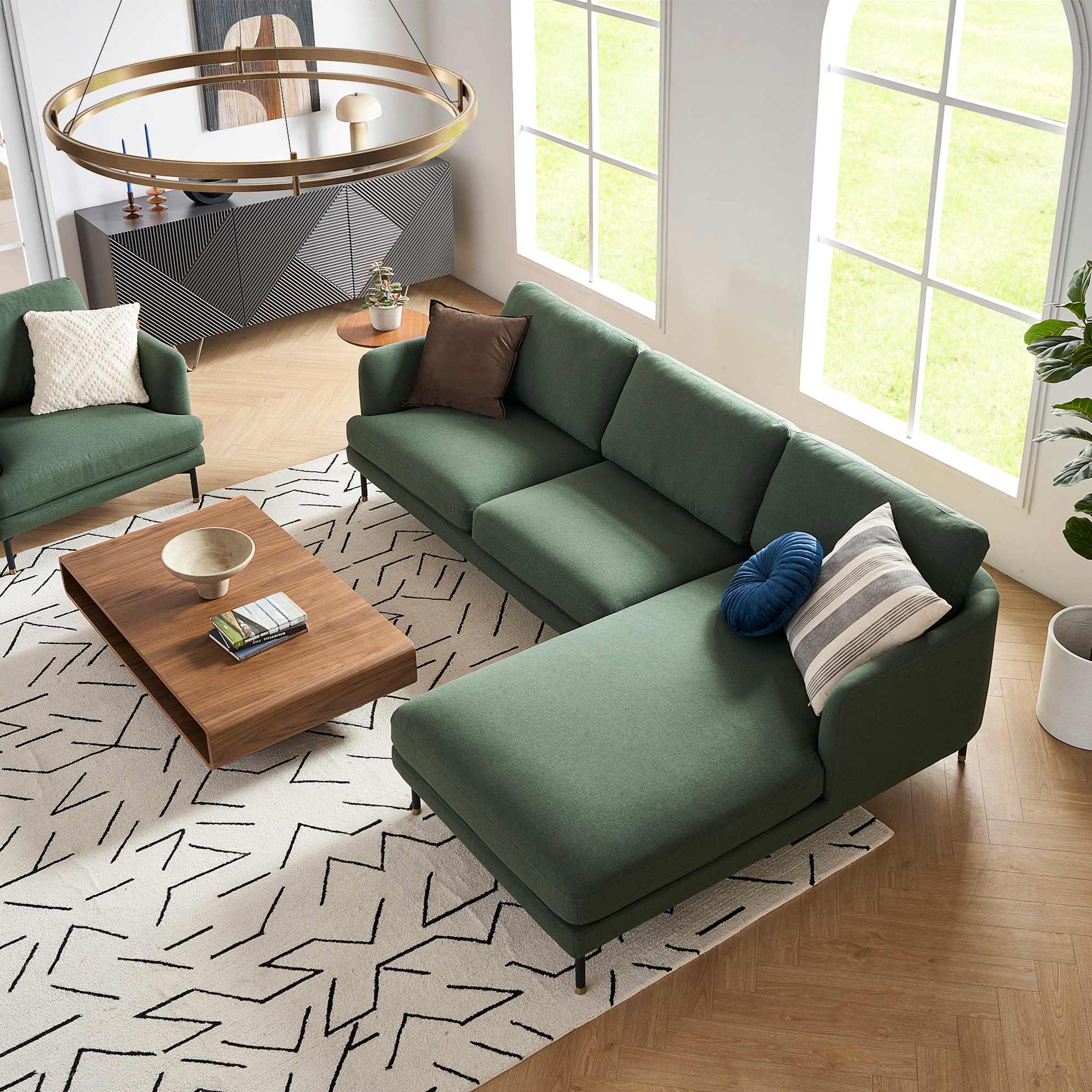 Pebble Chaise Sectional Sofa 3