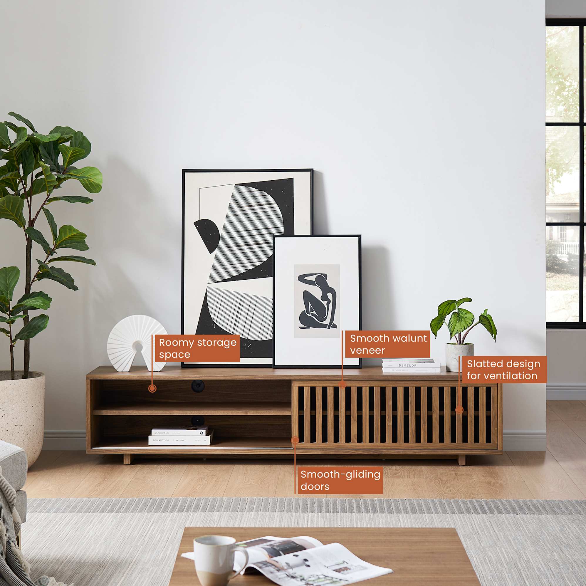 Luka TV Stand, Walnut 5