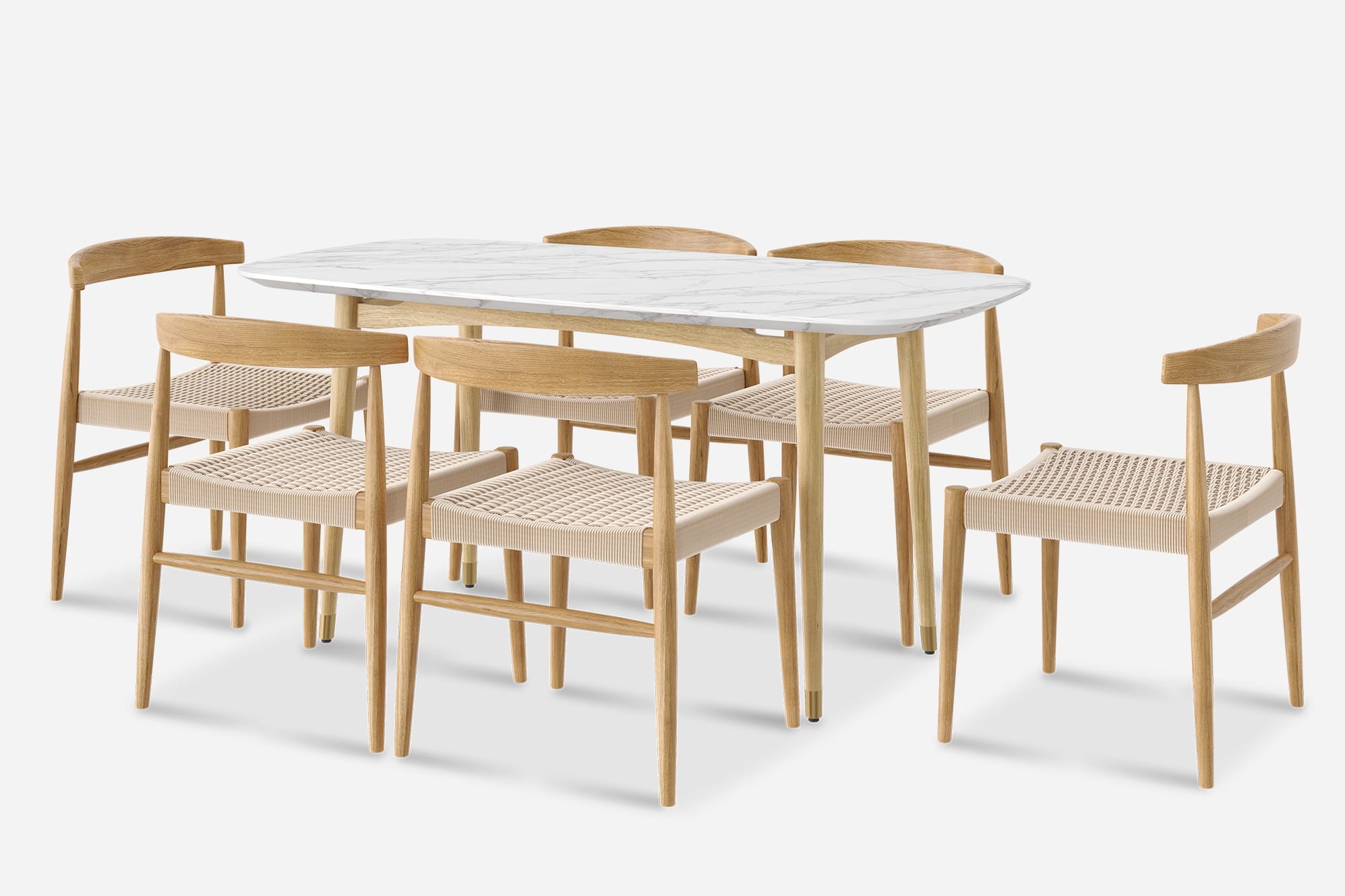 Kelsey Marble Dining Table with Austen Chair Set 1