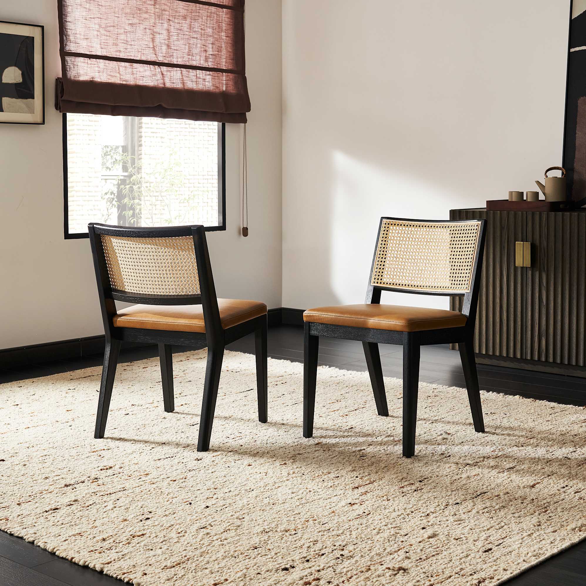 Sloane Cane and Leather Chair 0