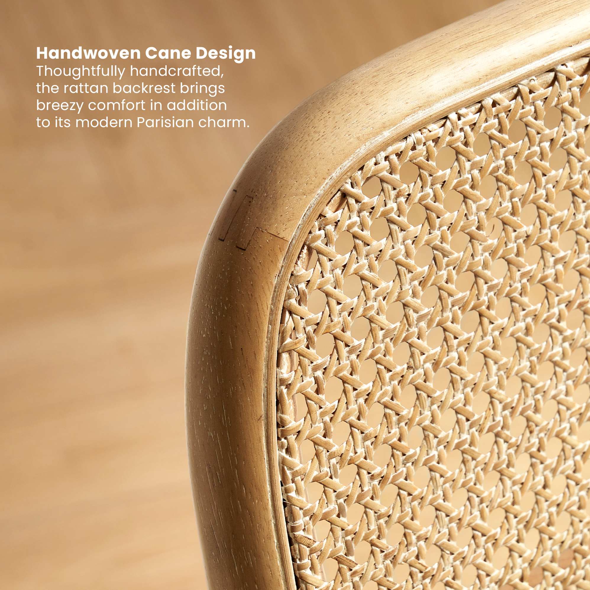 Edith Cane Counter Stool, White Wash 5