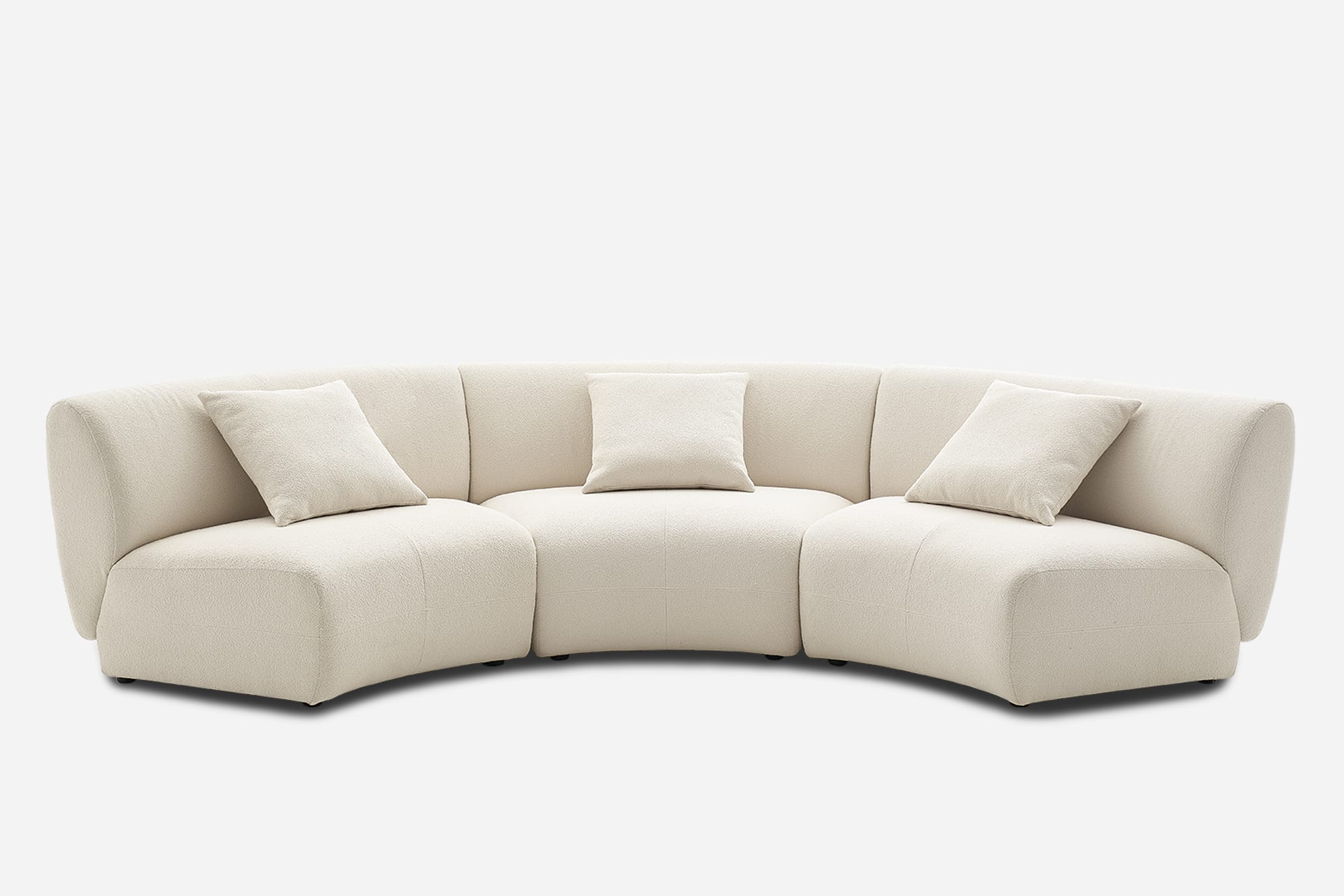 Auburn Performance Fabric Armless Curve 3 Seater Sofa 2