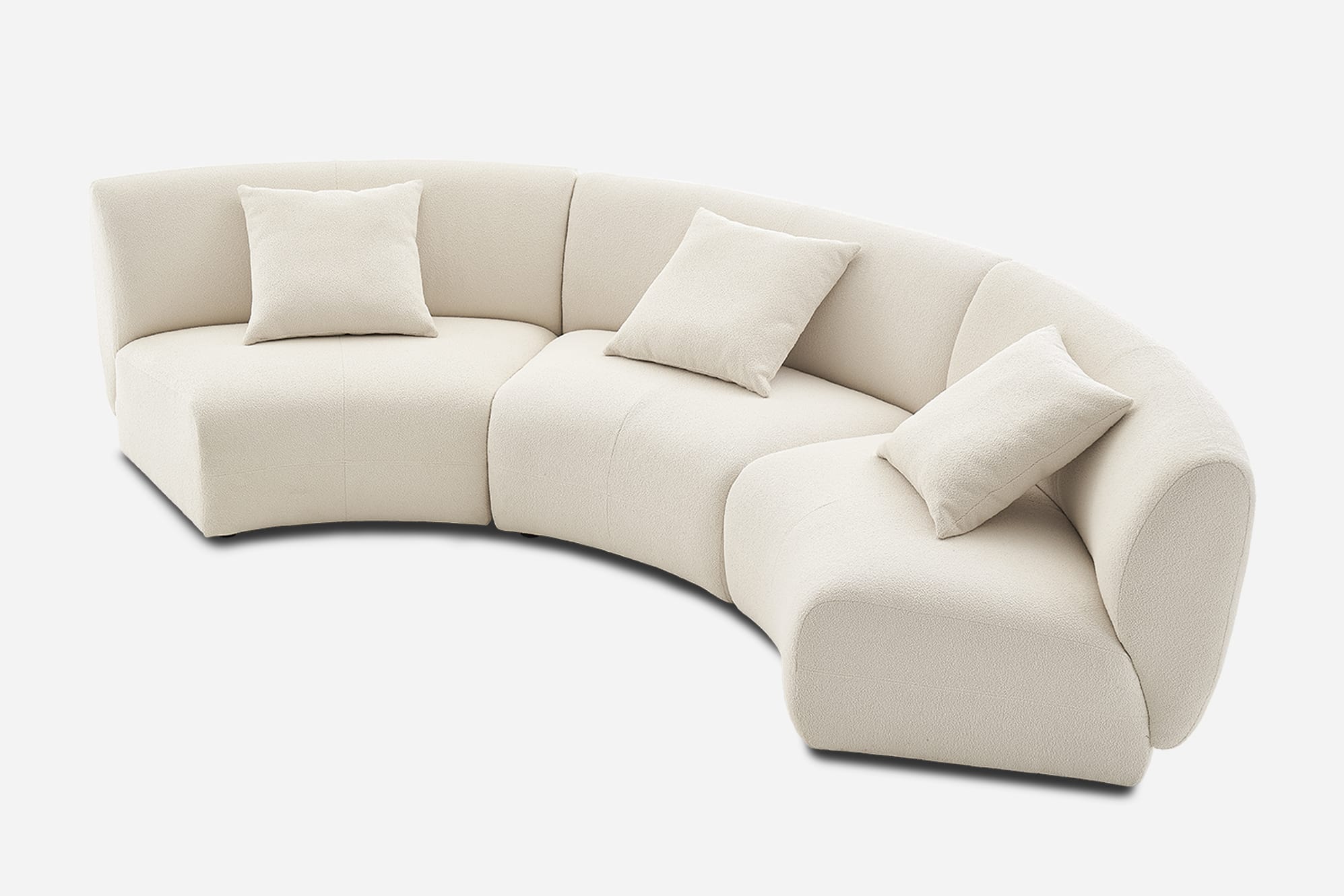 Auburn Performance Fabric Armless Curve 3 Seater Sofa 8