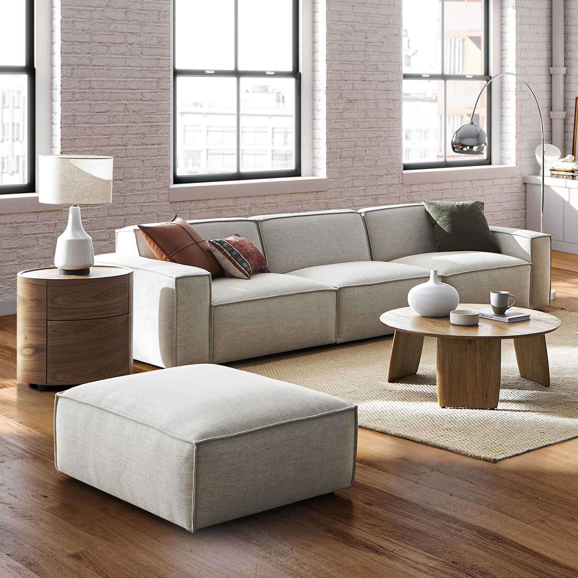 Jonathan Extended Sofa with Ottoman 0