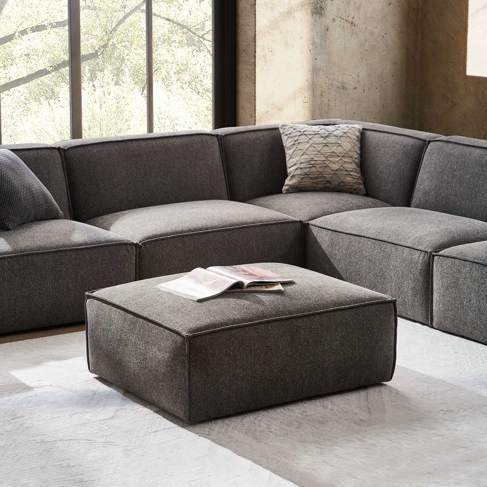 Jonathan Extended Side Chaise Sectional Sofa with Ottoman 5