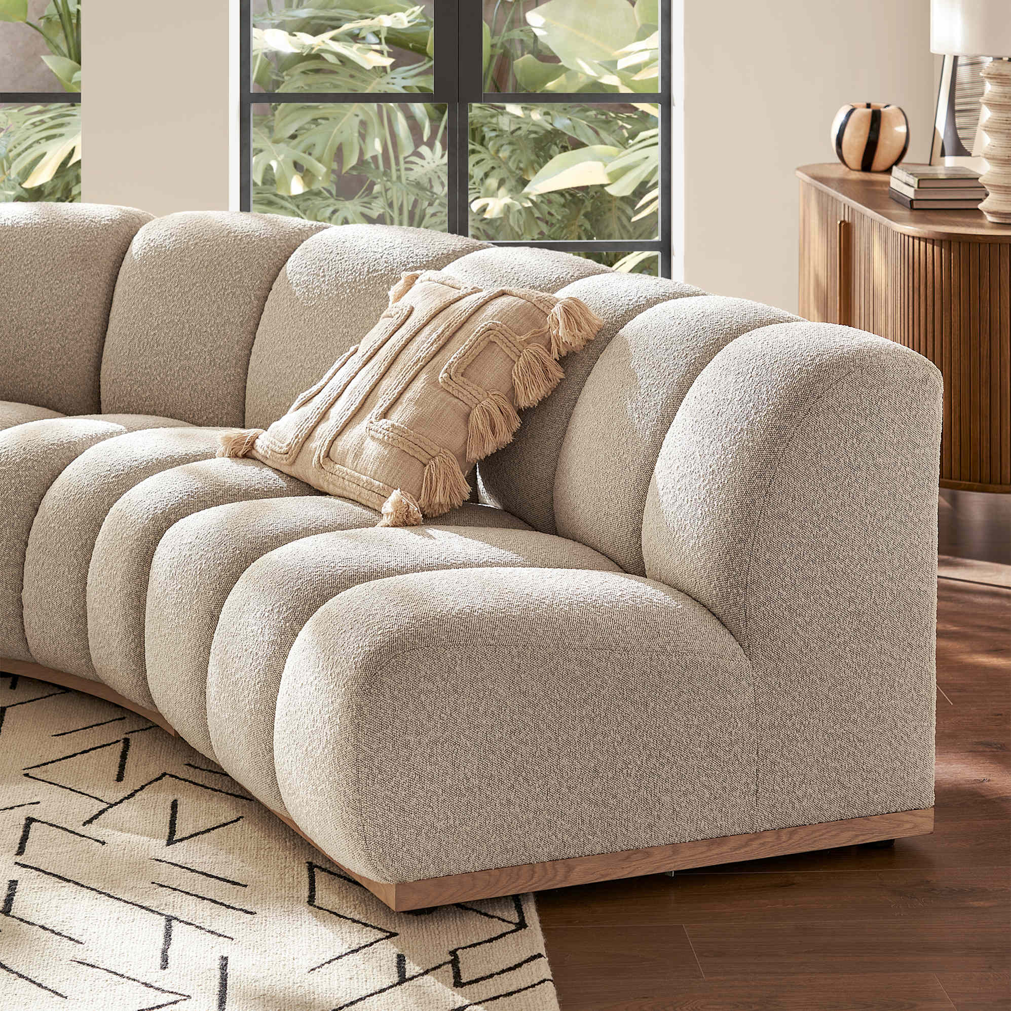 Marlow Performance Bouclé Curve 3 Seater Sofa 7