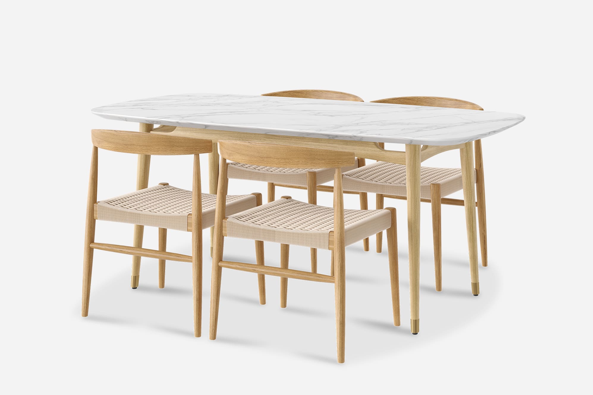 Kelsey Marble Dining Table with Austen Chair Set 1