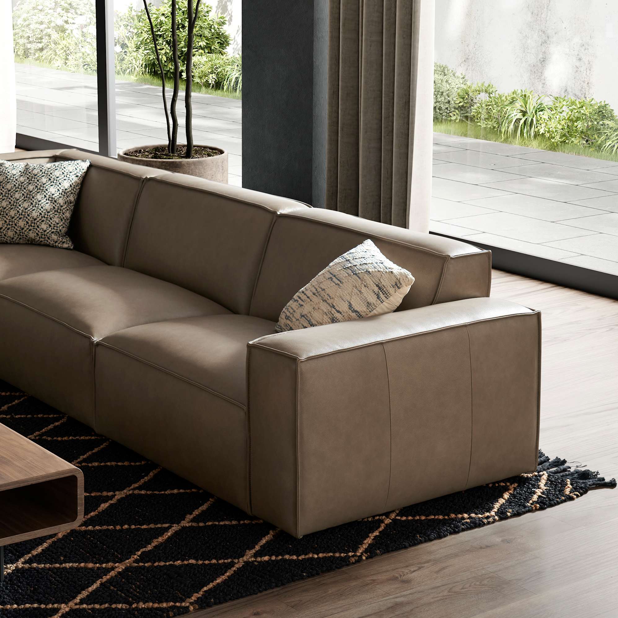 Jonathan Leather Left Arm Sofa 6