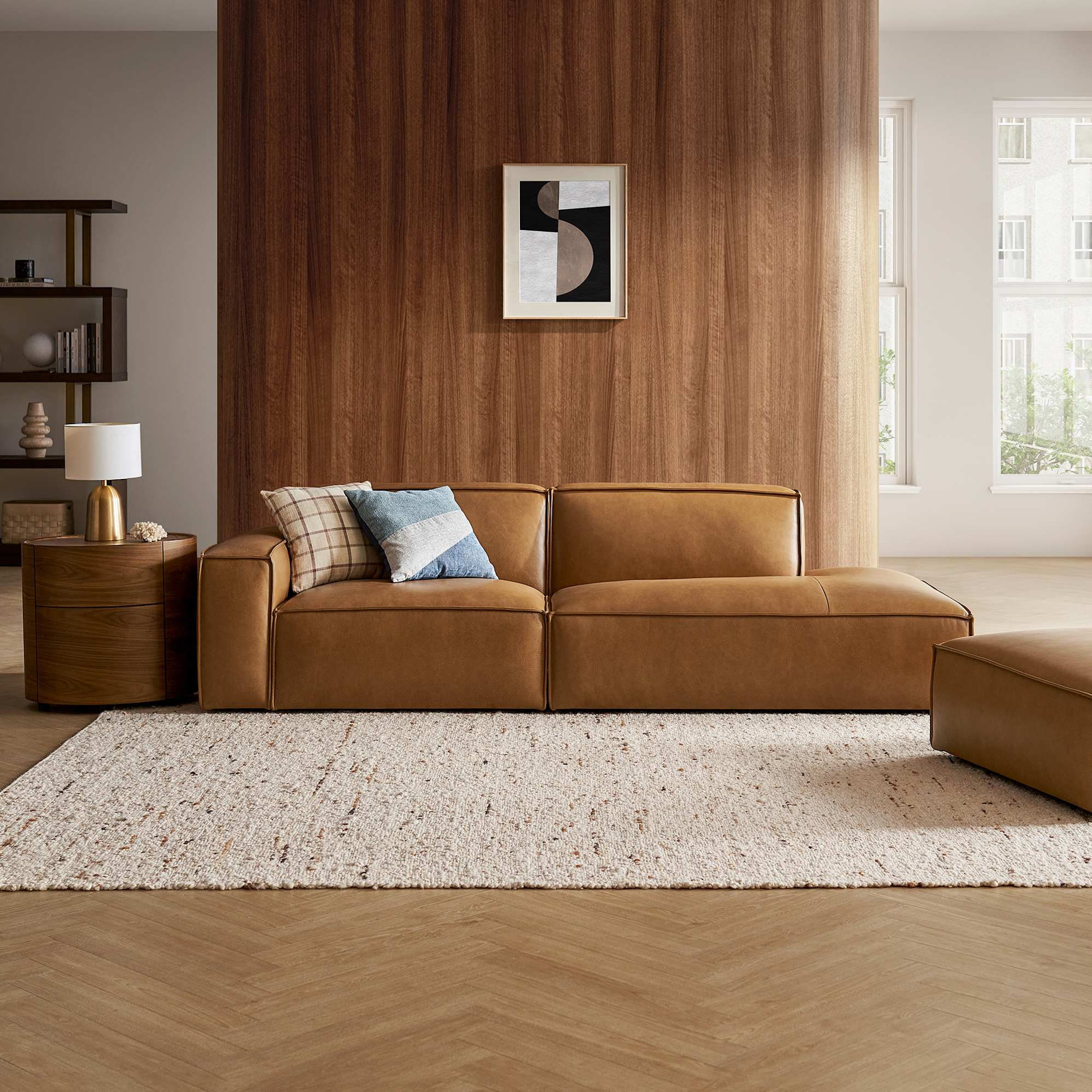 Jonathan Leather Right Chaise Sofa 3