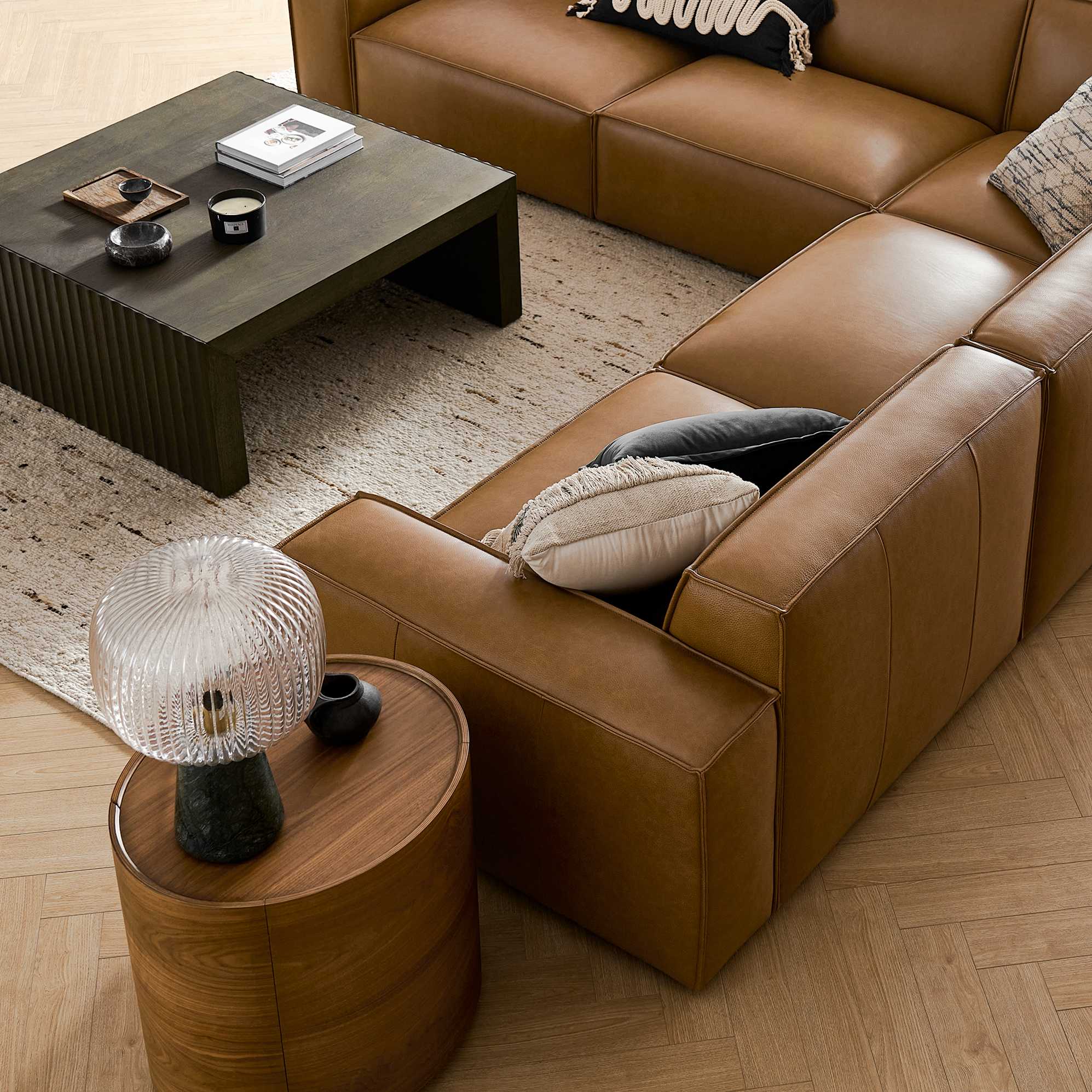 Jonathan Leather L-Shape Sectional Sofa 6