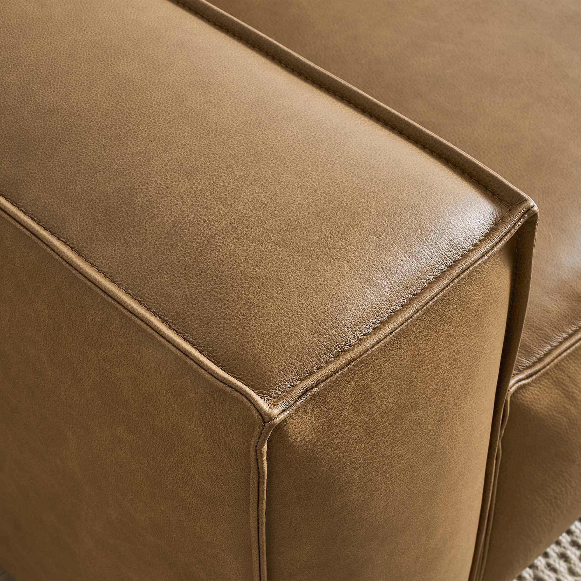 Jonathan Leather Side Chaise Sofa with Ottoman 9