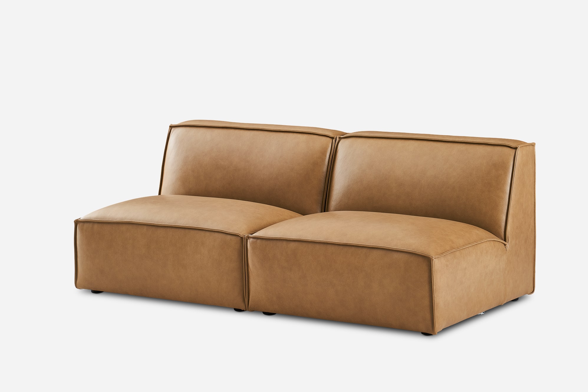 Jonathan Leather Armless 3 Seater Sofa 9