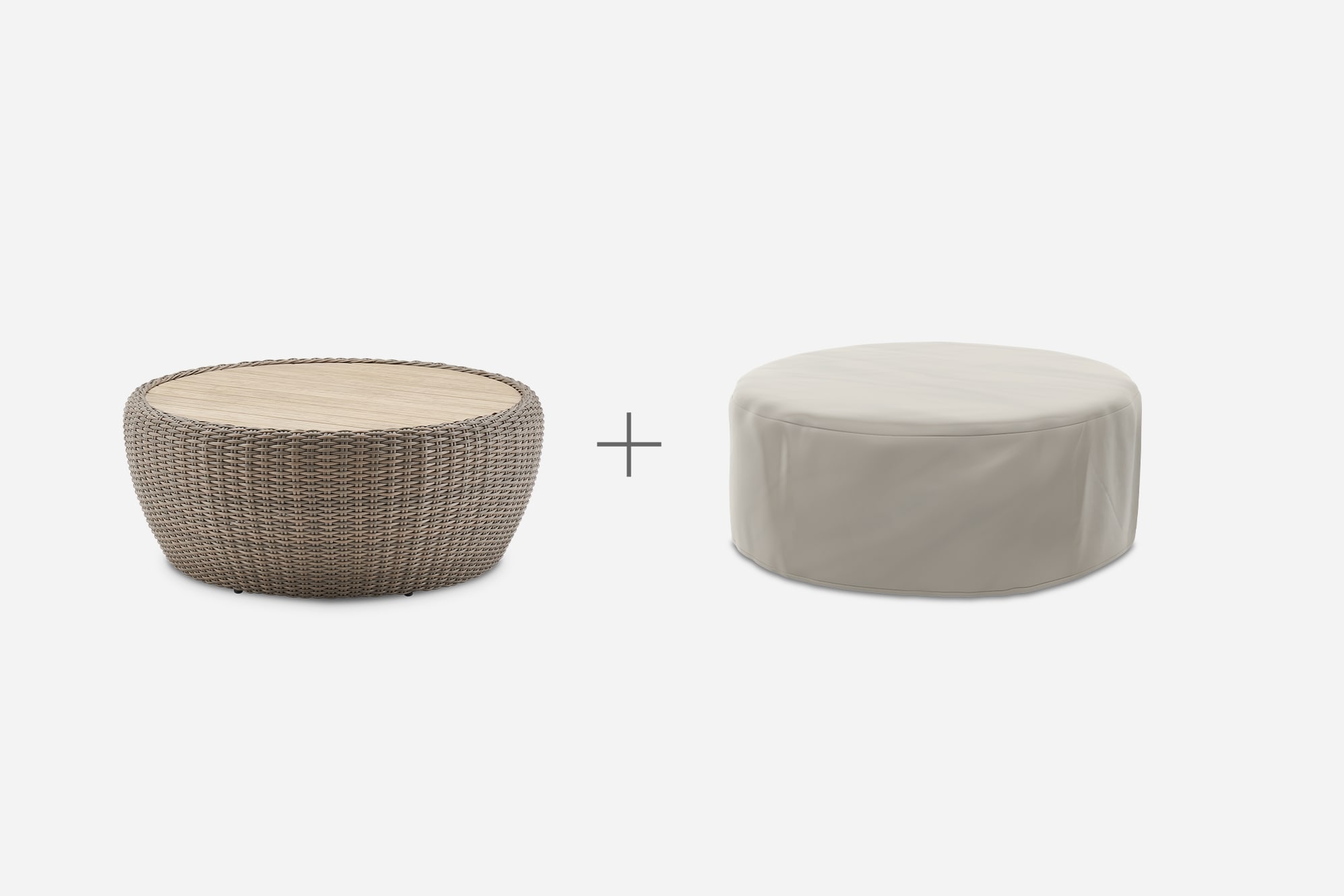 Malta Outdoor Round Drum Coffee Table 2