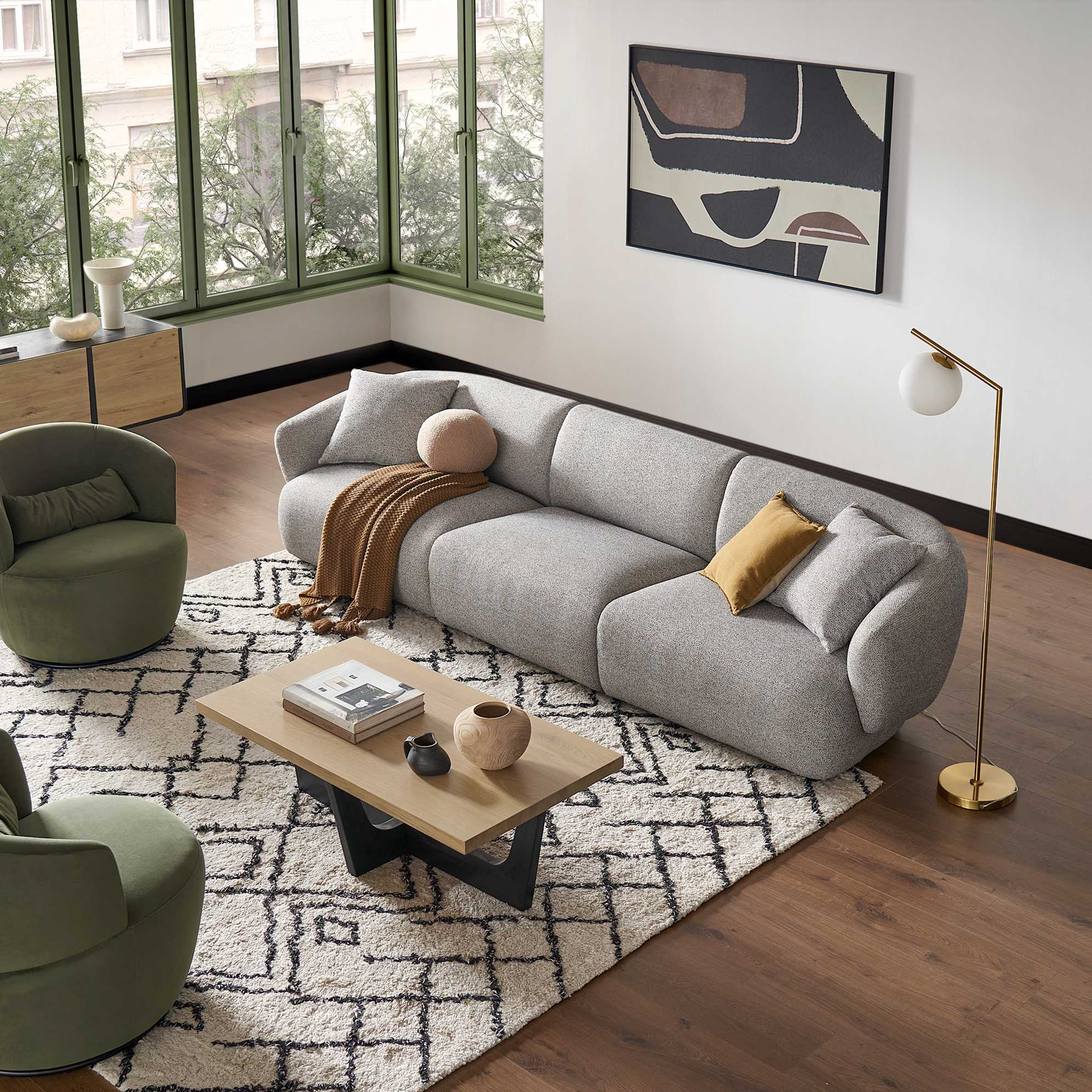 Auburn Performance Fabric Extended 3 Seater Sofa 3