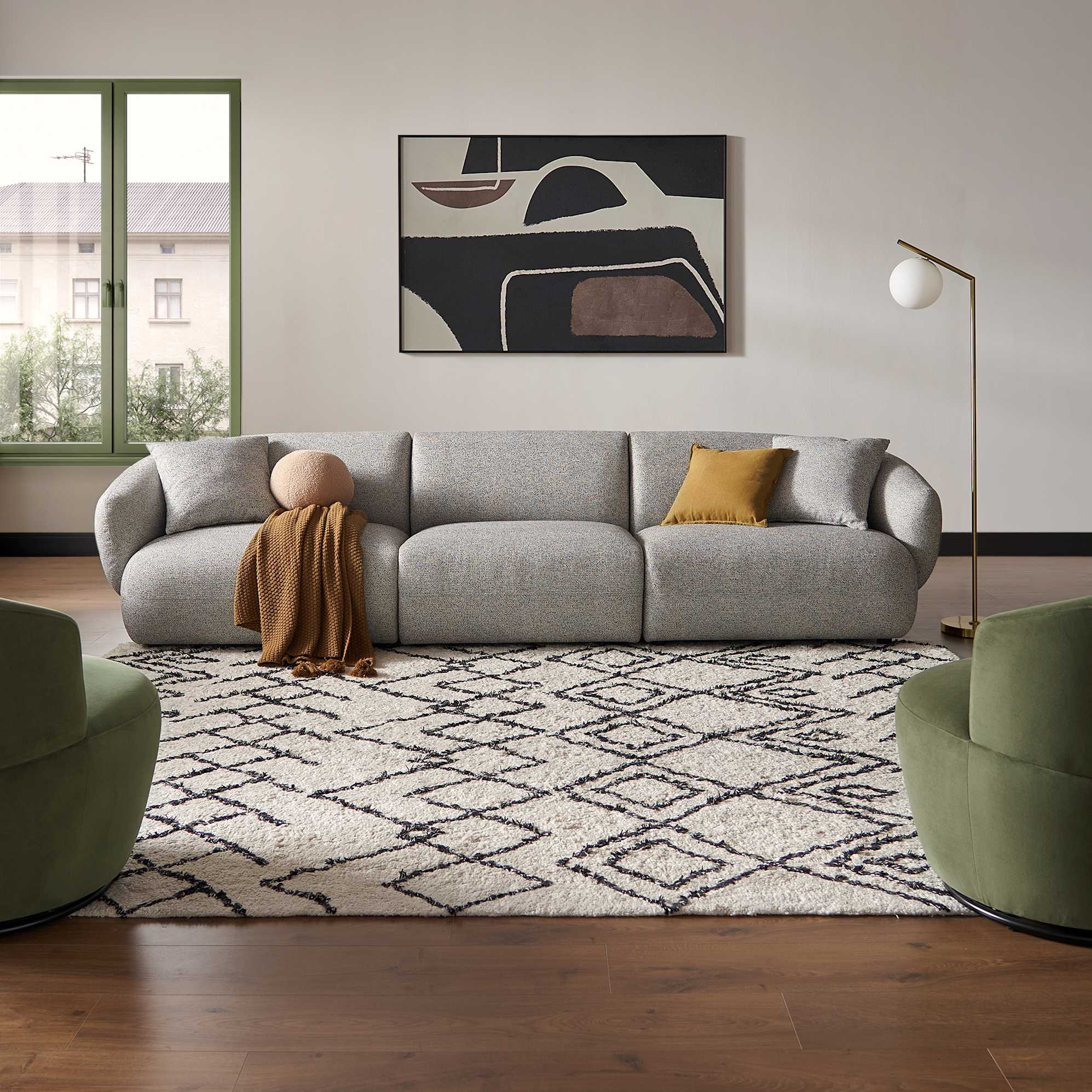 Auburn Performance Fabric Extended 3 Seater Sofa 0