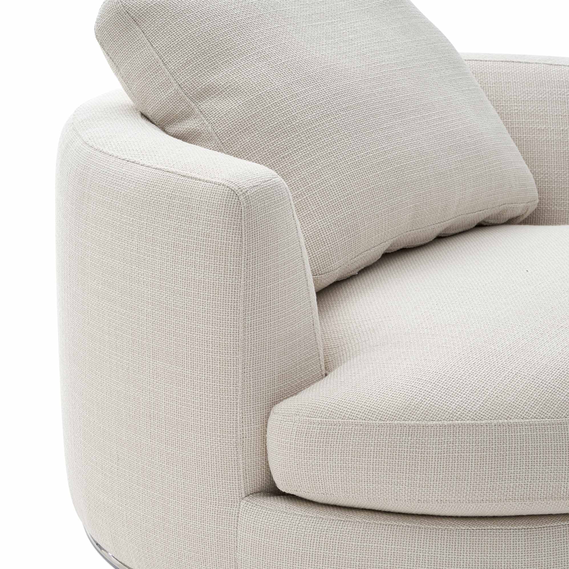 Hamilton Round Performance Fabric Swivel Snuggle Chair 6