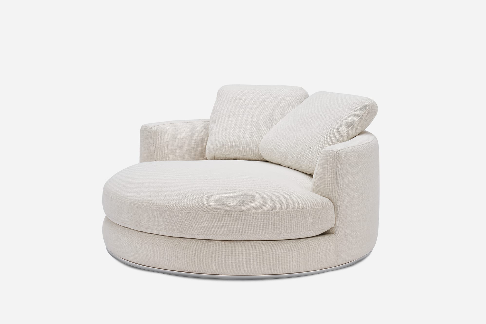 Hamilton Round Performance Fabric Swivel Snuggle Chair 7
