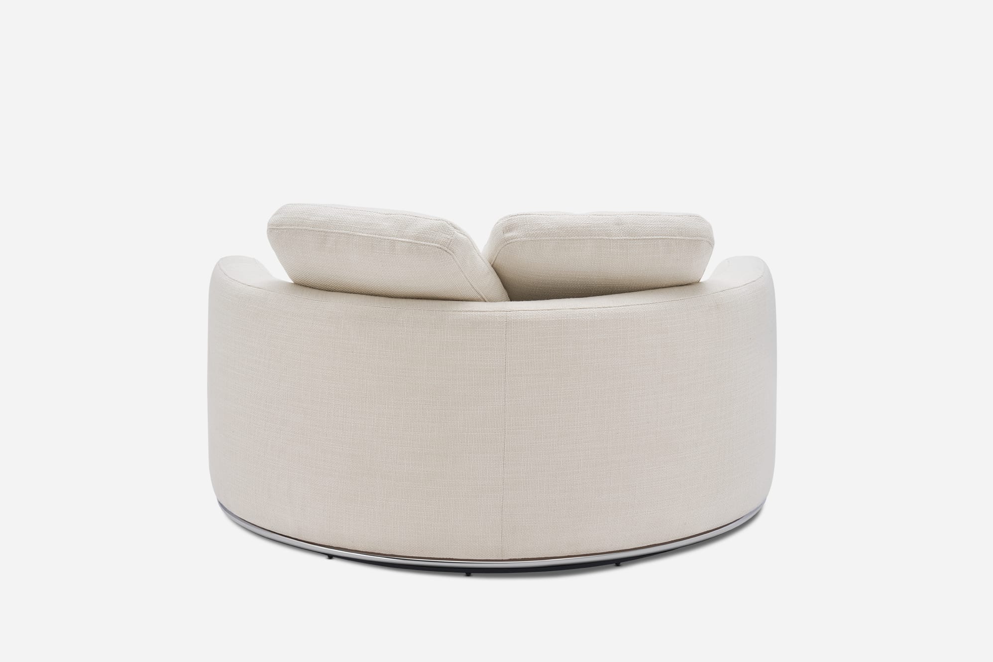 Hamilton Round Performance Fabric Swivel Snuggle Chair 9