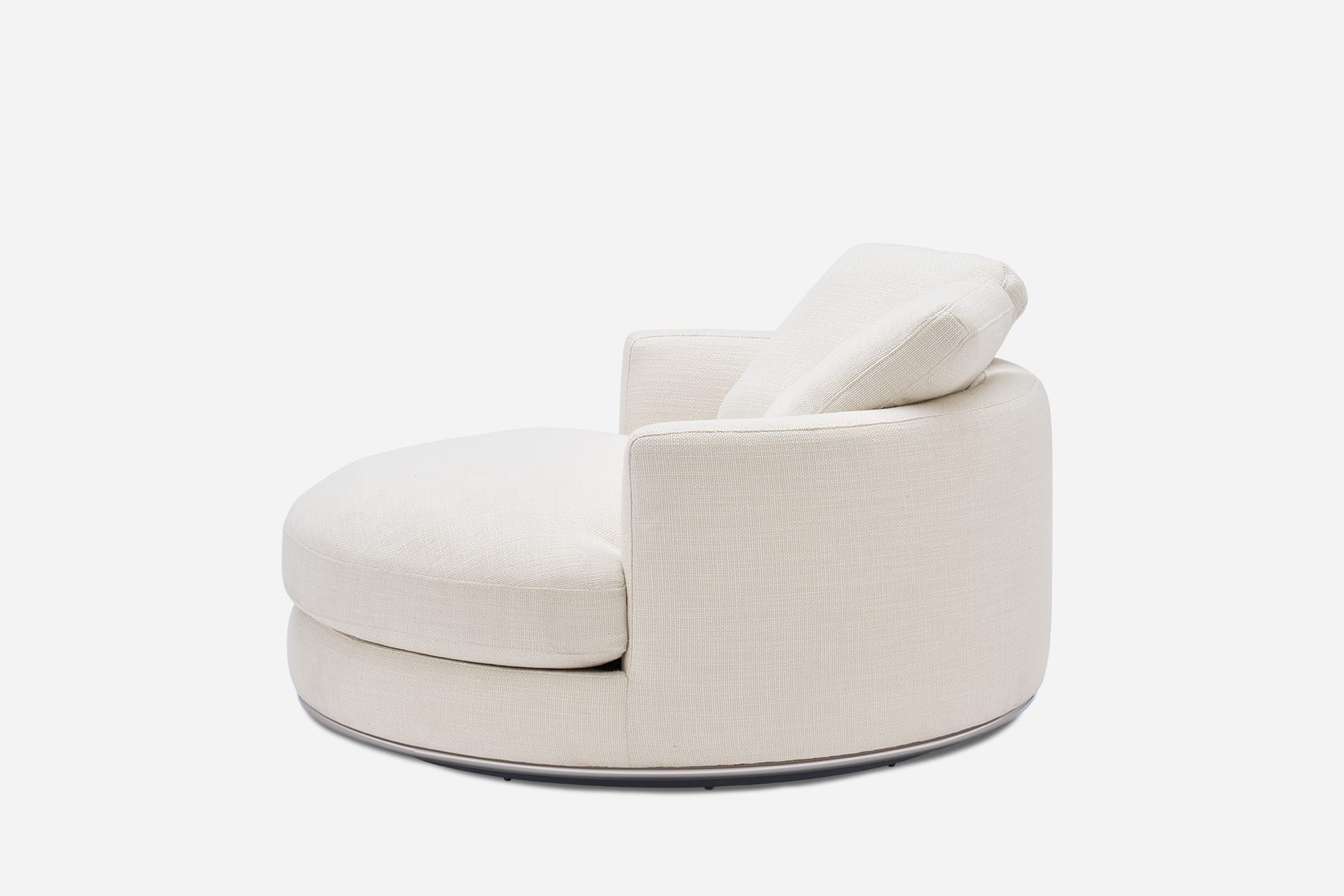 Hamilton Round Performance Fabric Swivel Snuggle Chair 8