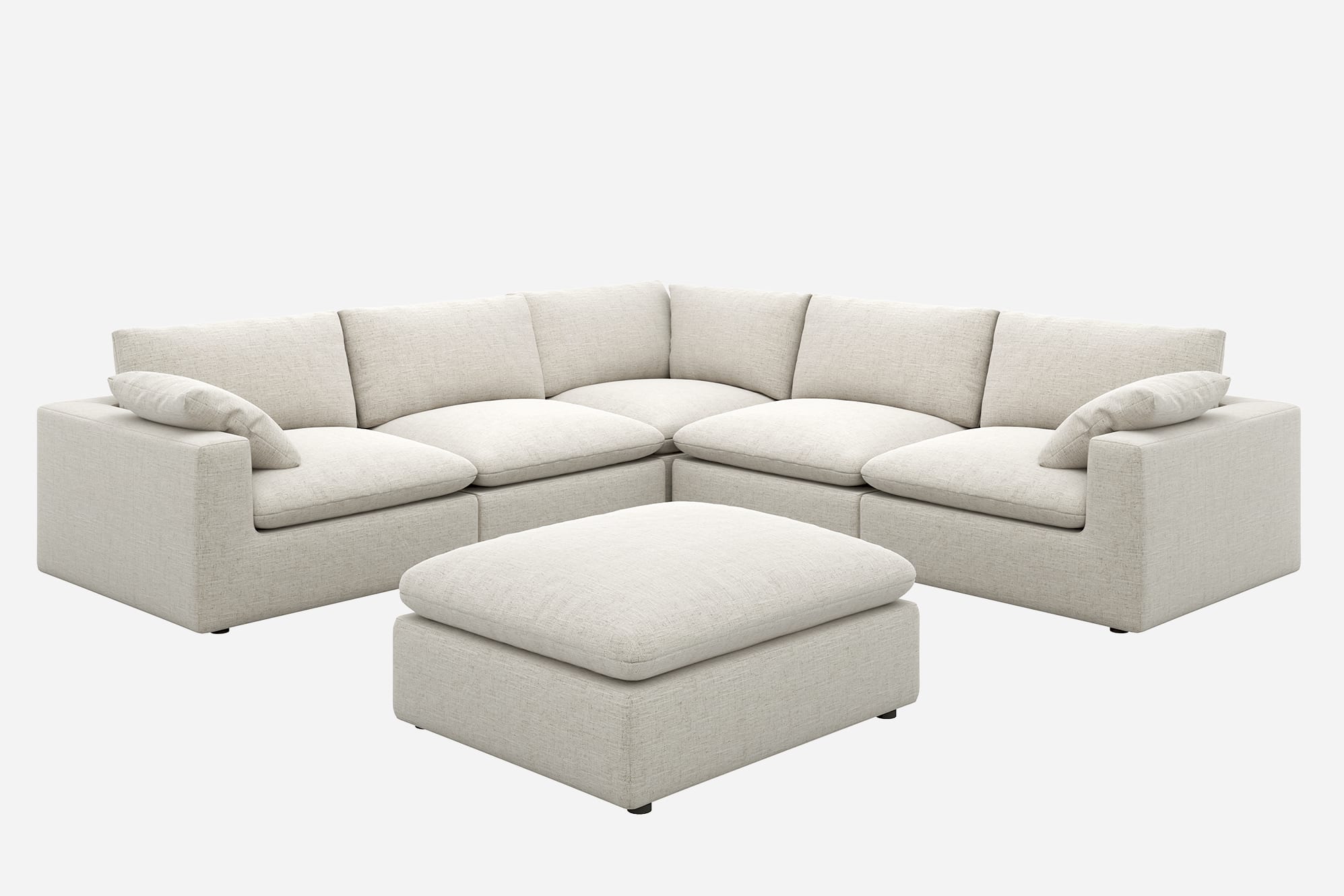 Dawson L-Shape Sectional Sofa with Ottoman 2