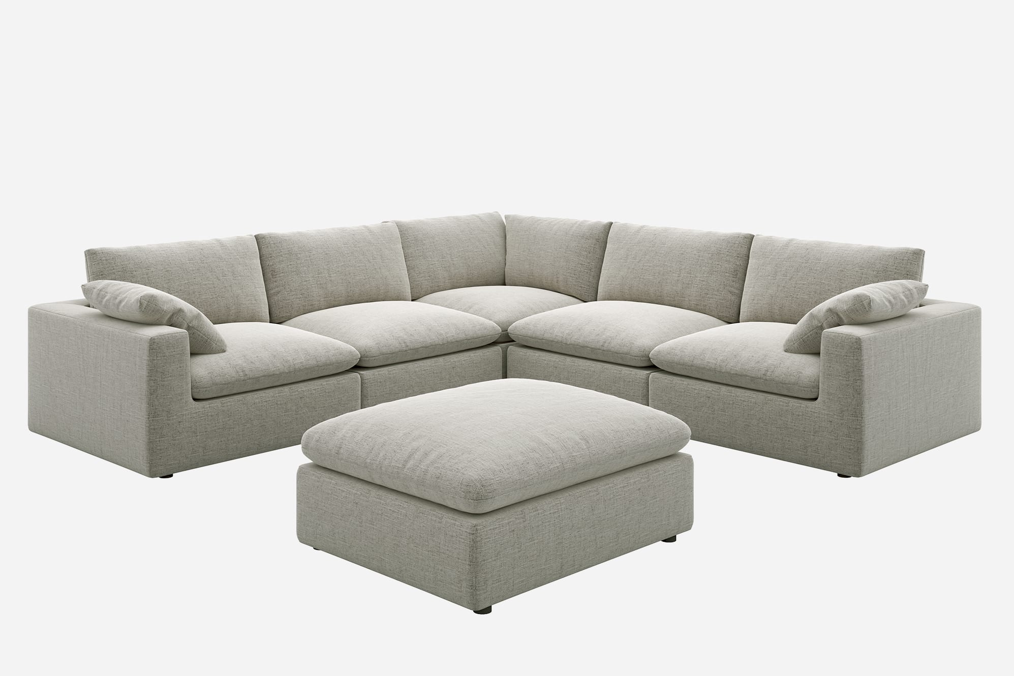 Dawson L-Shape Sectional Sofa with Ottoman 2