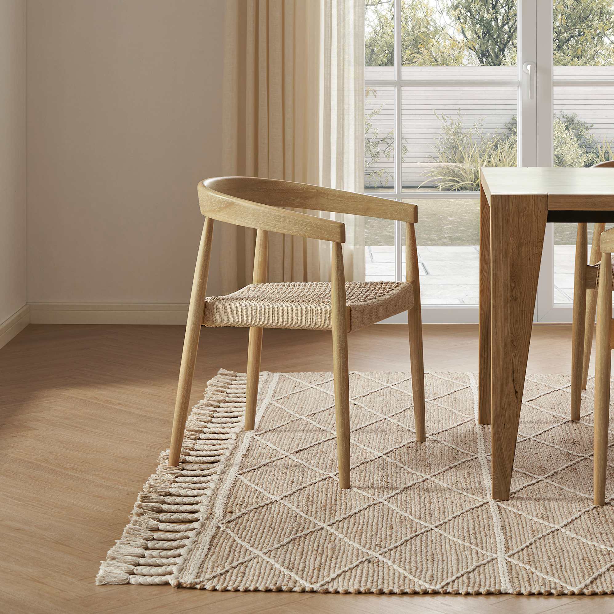 Austen Dining Arm Chair, White Wash 0