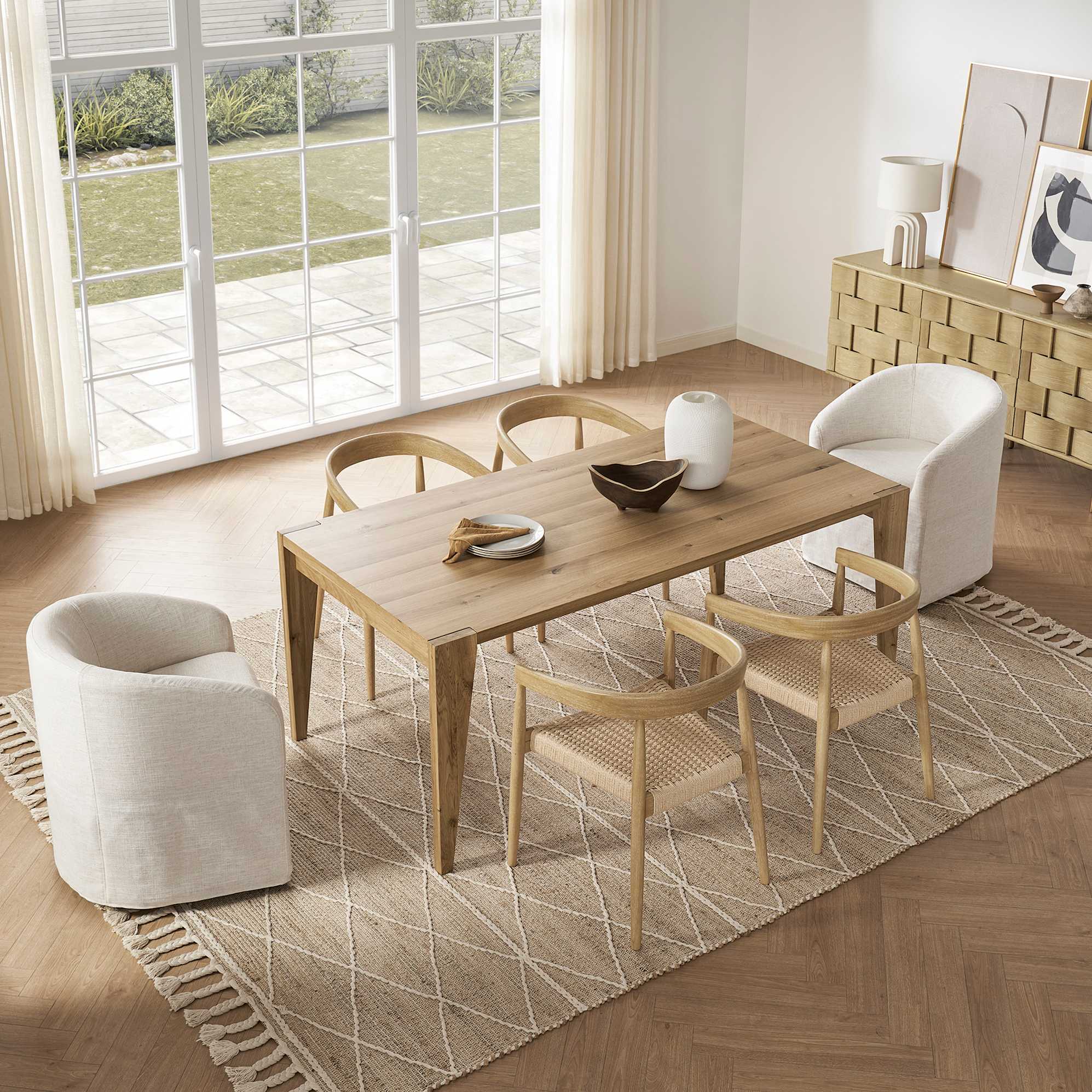 Austen Dining Arm Chair, White Wash 3