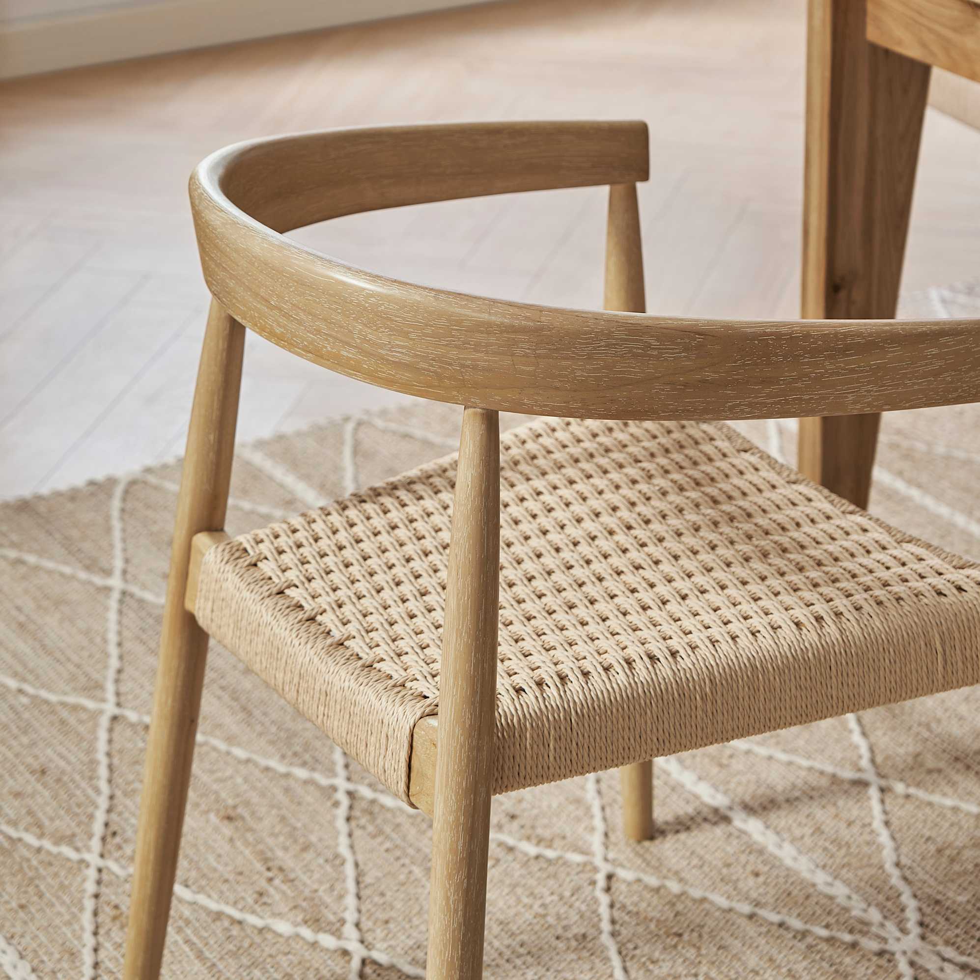 Austen Dining Arm Chair, White Wash 4