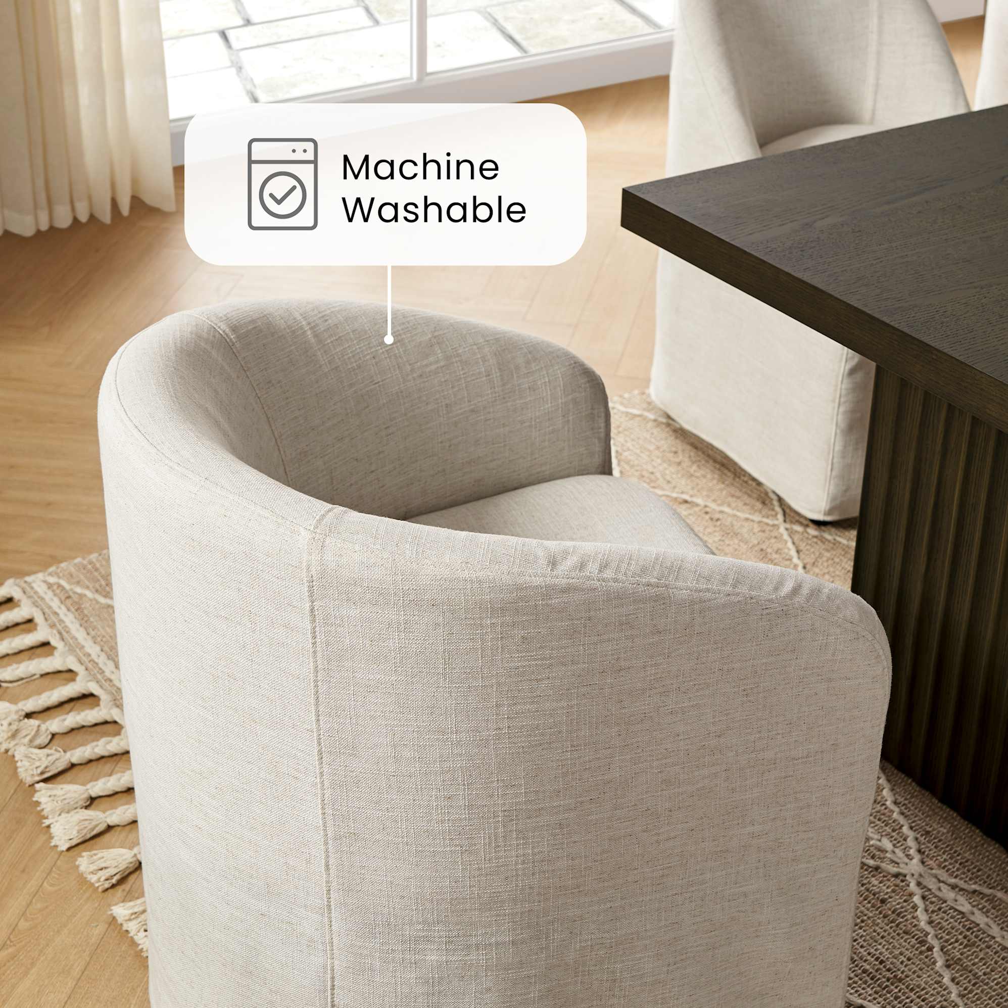 Callie Slipcovered Dining Arm Chair 4