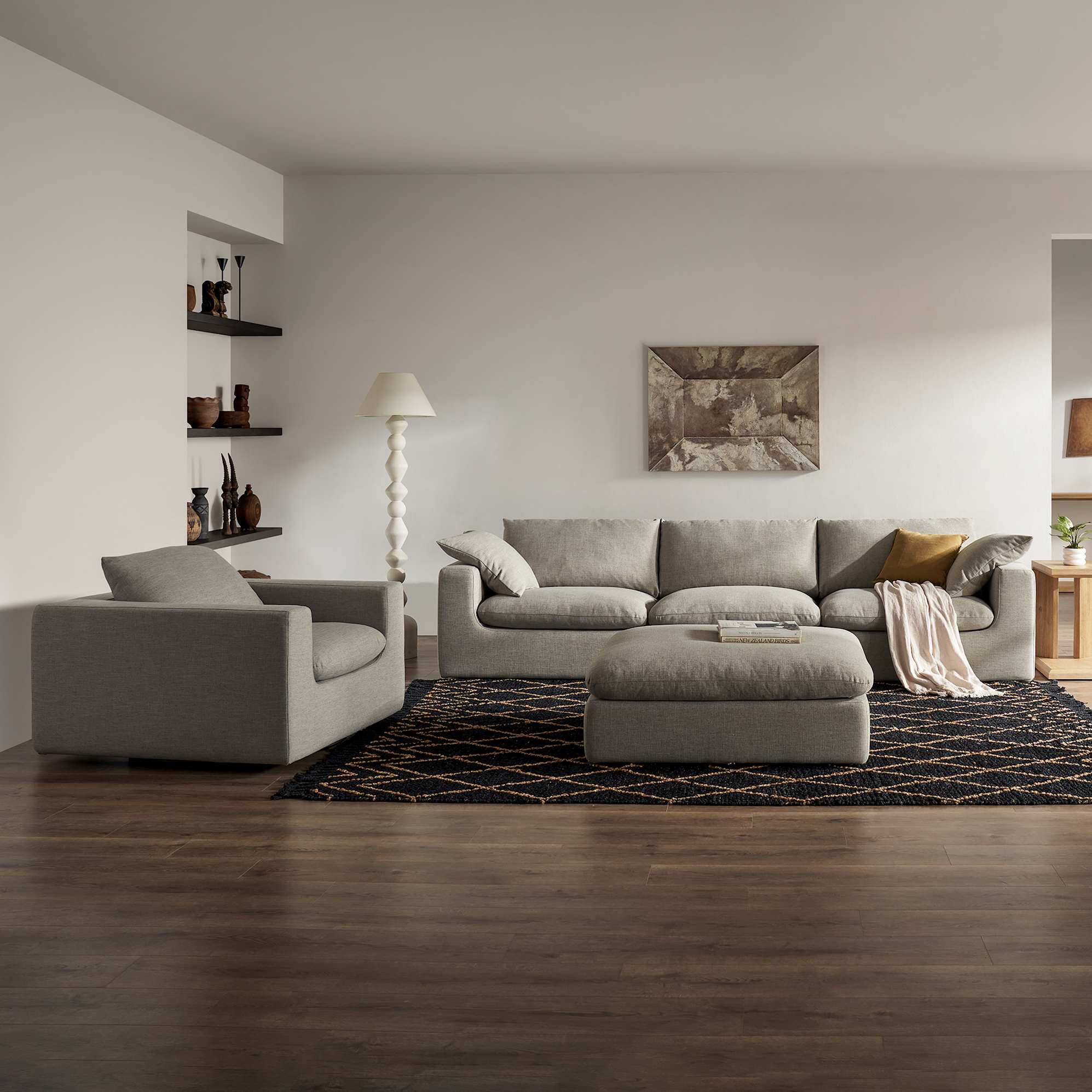 Dawson Extended Sofa with Ottoman 3