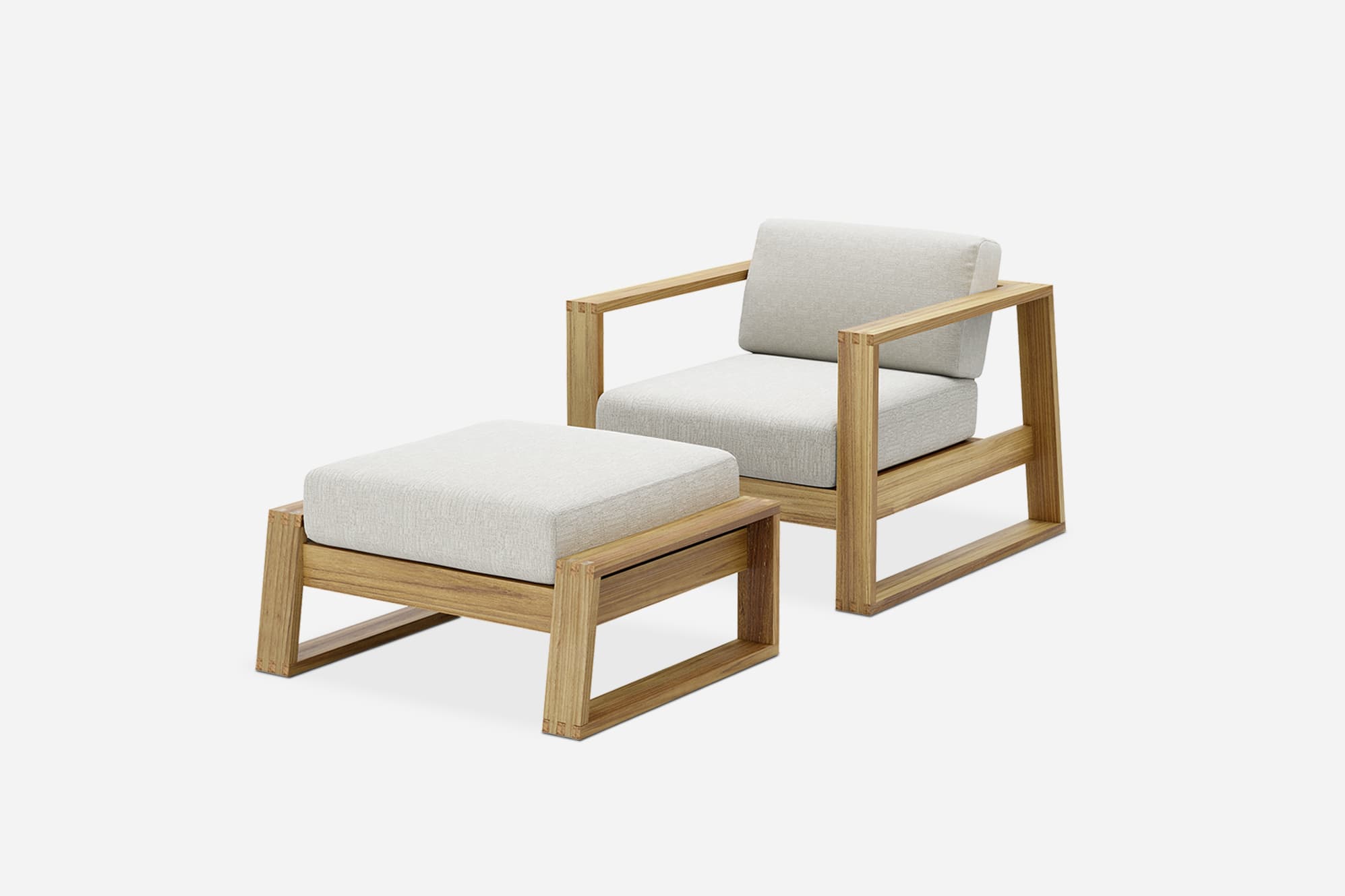 Rio Outdoor Lounge Chair & Ottoman Set 1