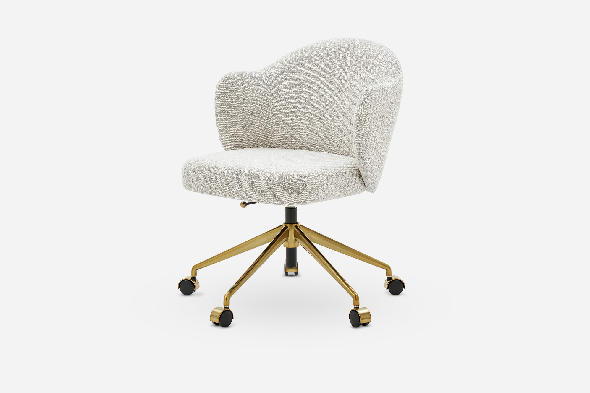 Simone Performance Bouclé Office Chair, Antique Brass 1