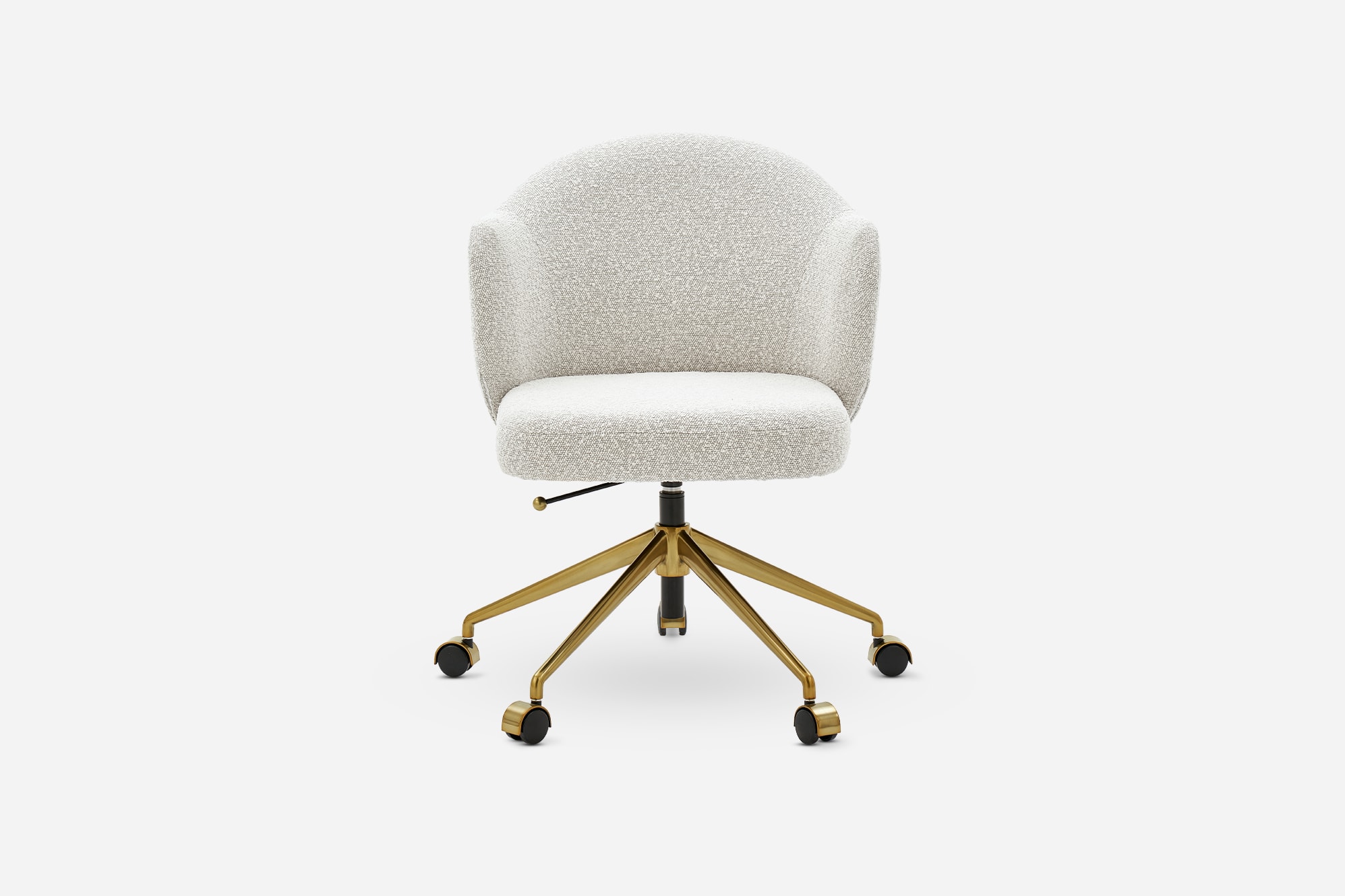 Simone Performance Bouclé Office Chair, Antique Brass 6