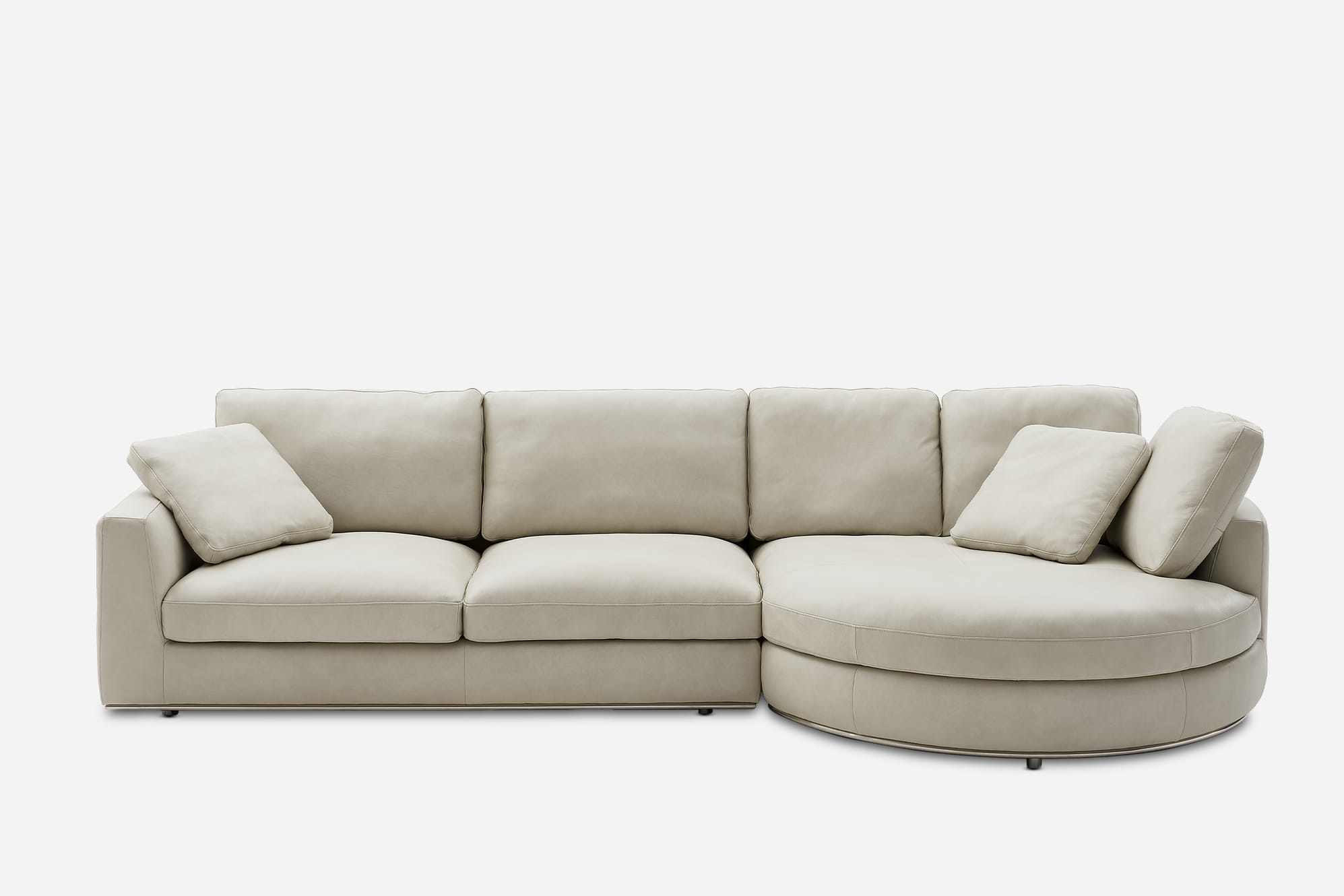 Hamilton Leather Round Chaise Sectional Sofa 1