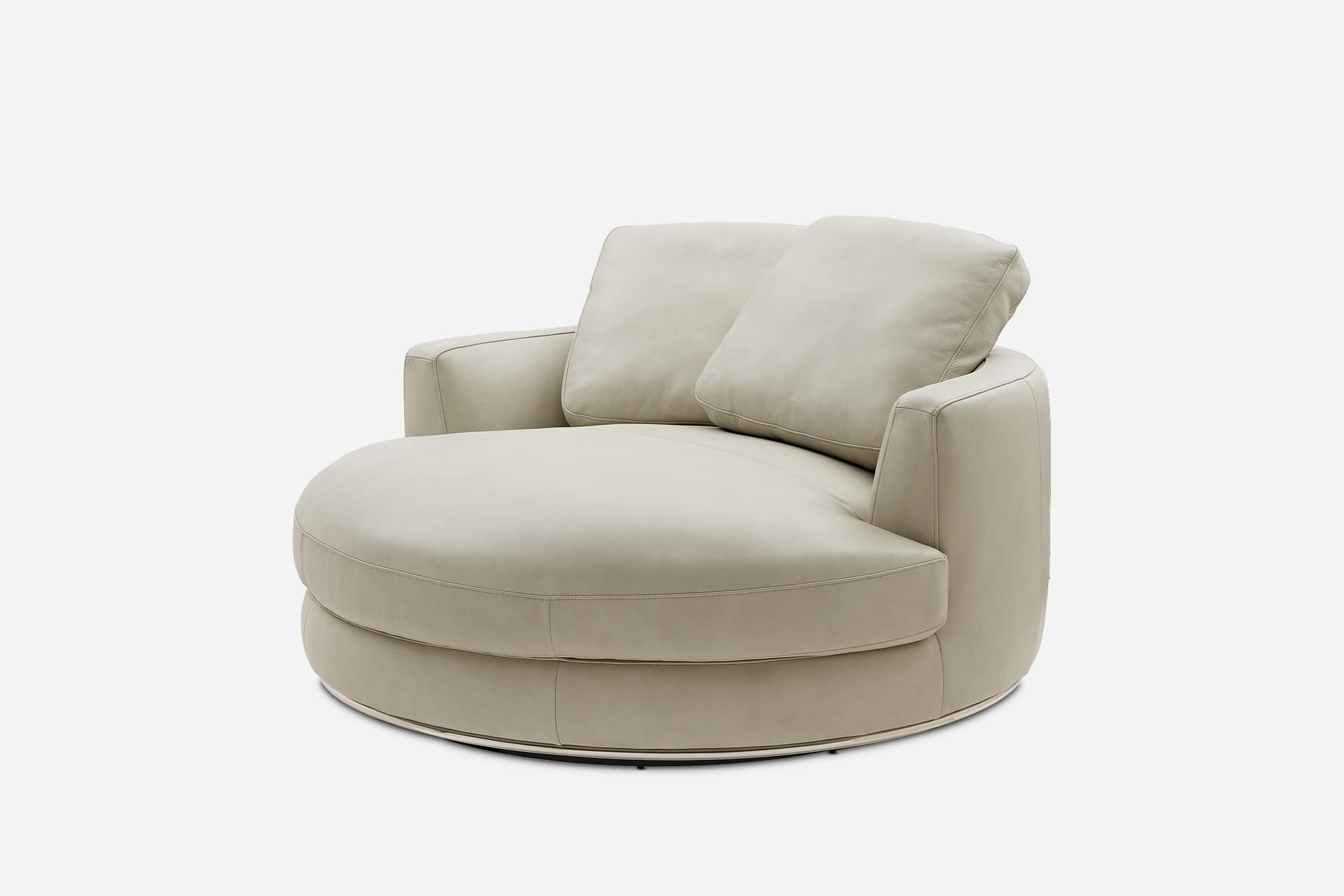 Hamilton Leather Round Swivel 1.5 Seater Armchair 6