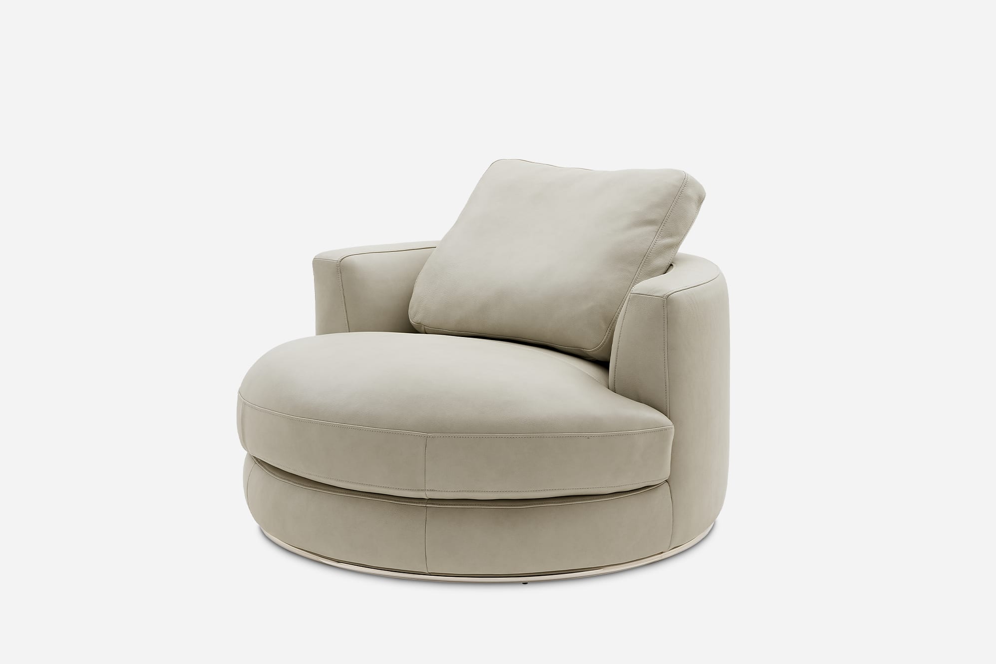 Hamilton Leather Round Swivel Armchair 7