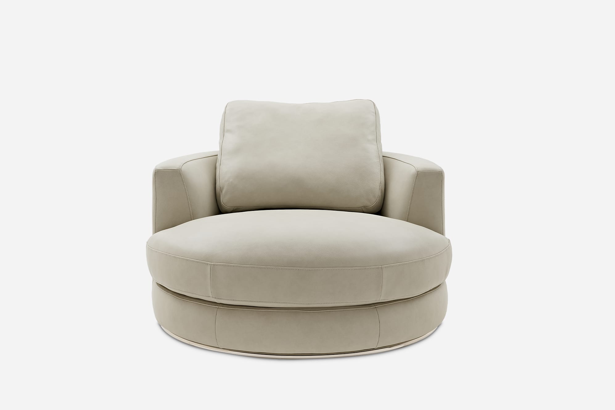 Hamilton Leather Round Swivel Armchair 1