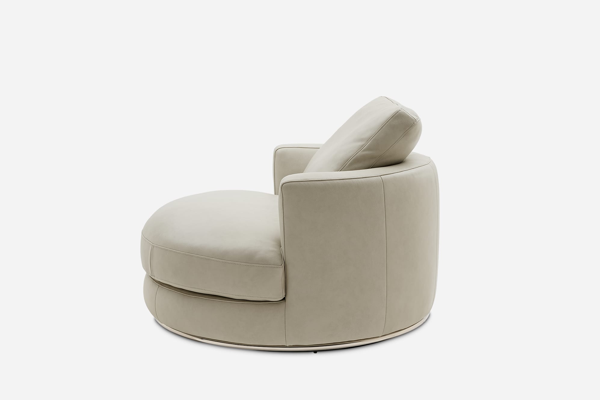 Hamilton Leather Round Swivel Armchair 8