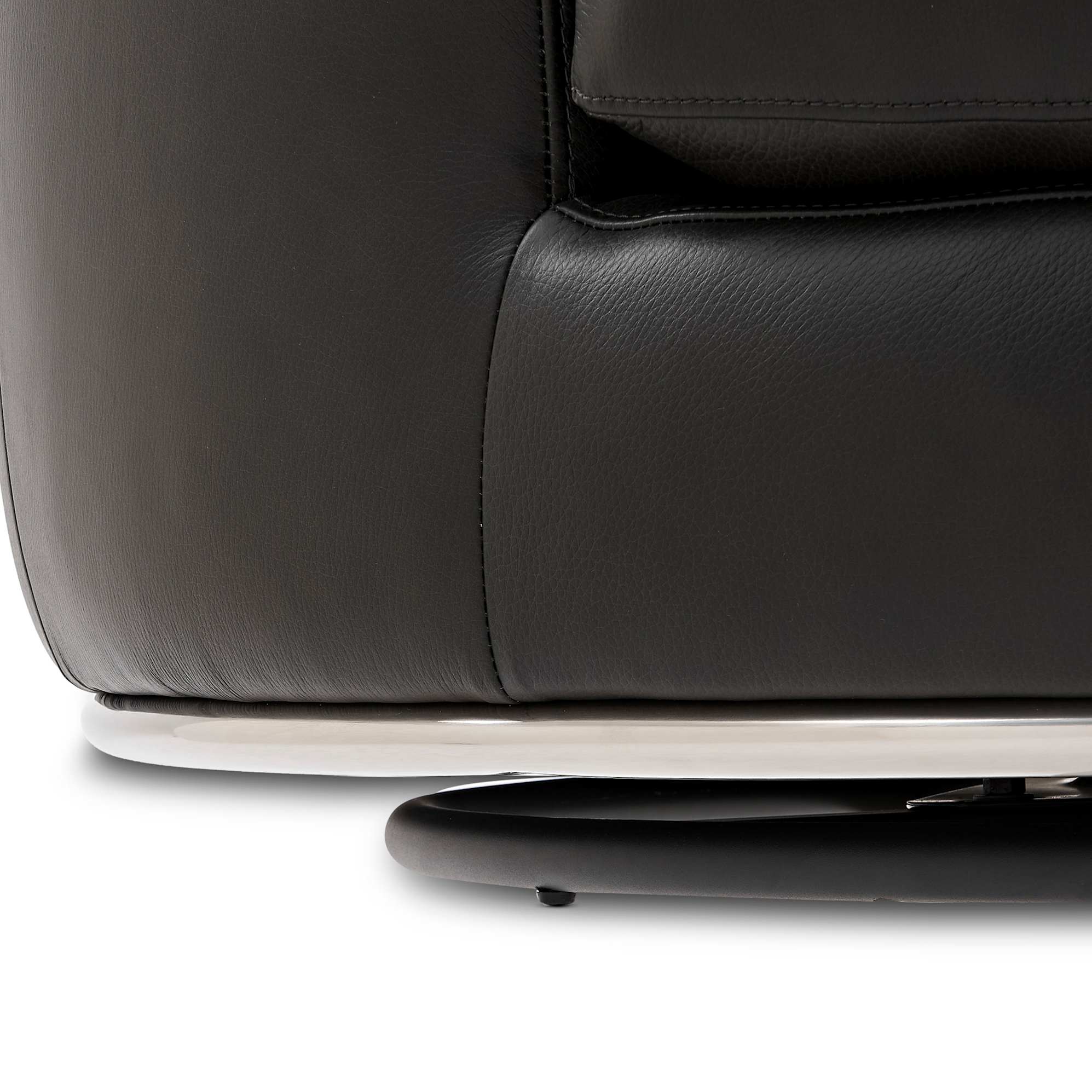 Hamilton Leather Round Swivel Armchair 4