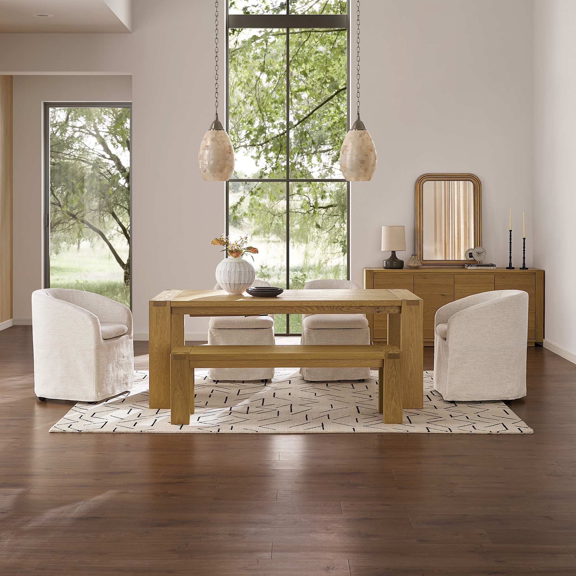 Bradley Dining Table with Bench Set 0