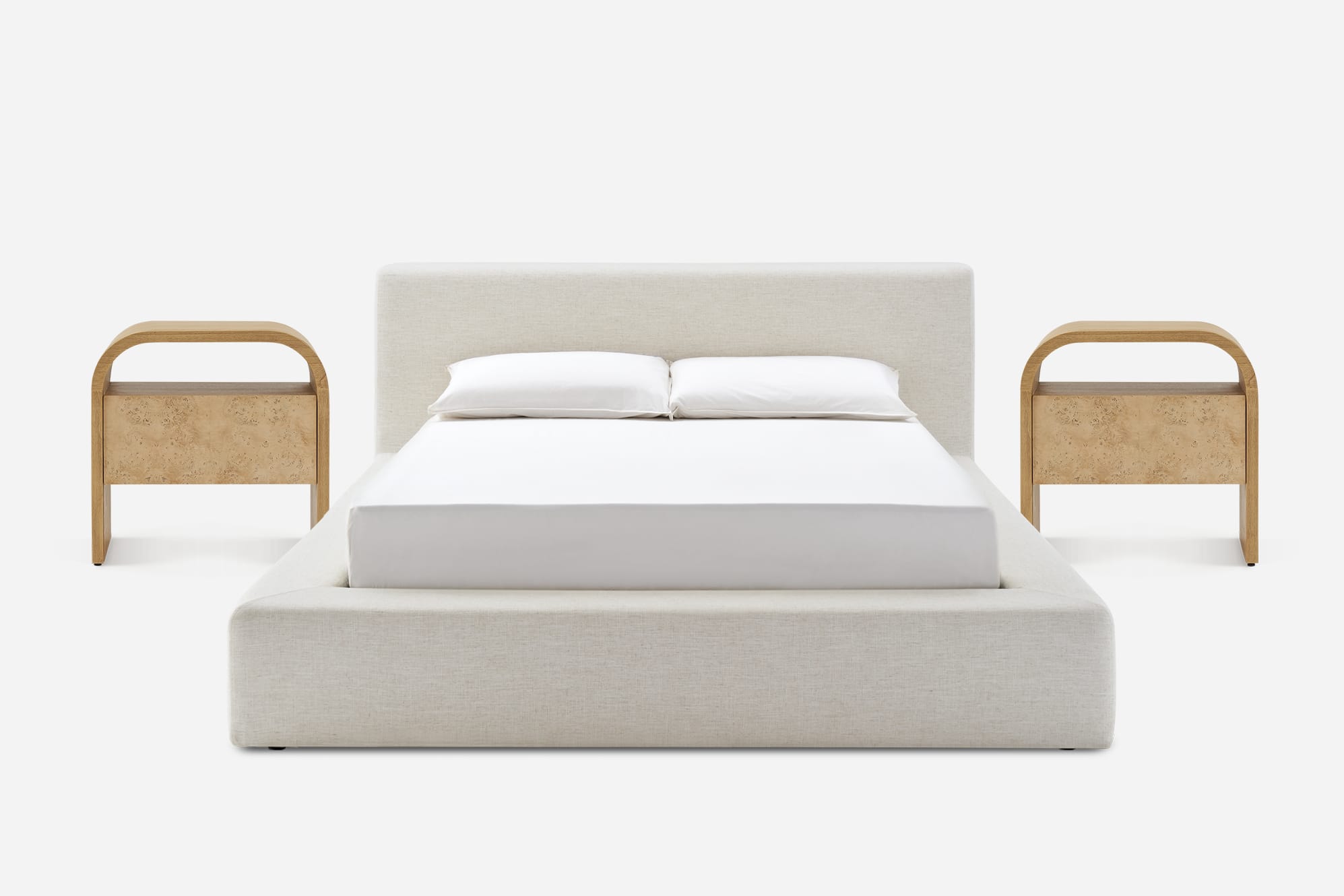 Dawson Bed with 2 Crescent Bedside Table Set 1