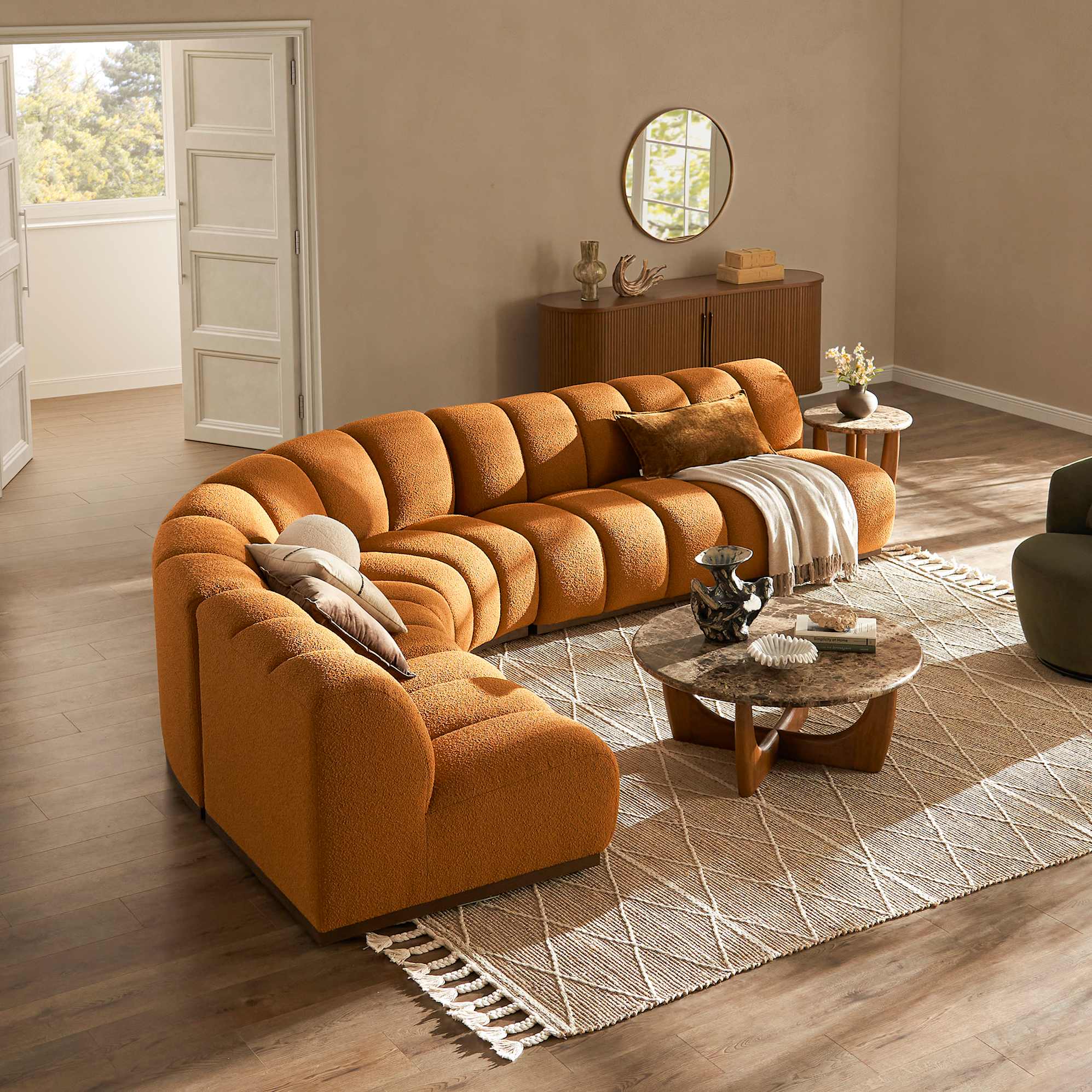 Marlow Performance Bouclé Chaise Sectional Sofa 0