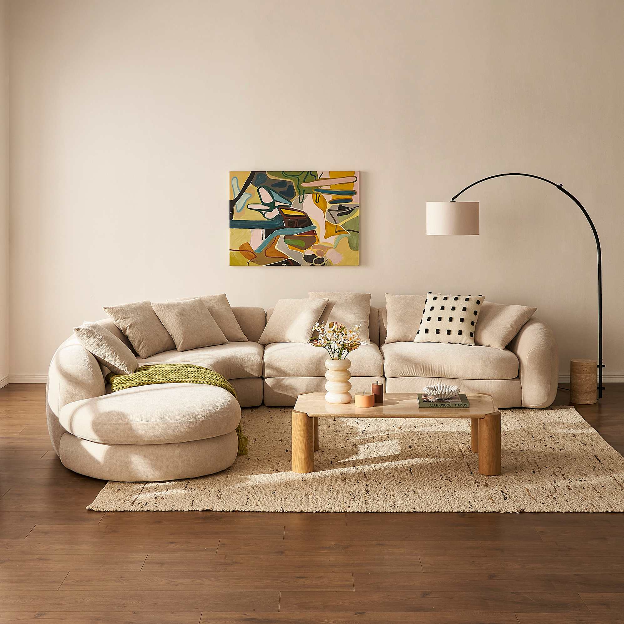 Fable Performance Fabric Extended Chaise Sectional Sofa 3
