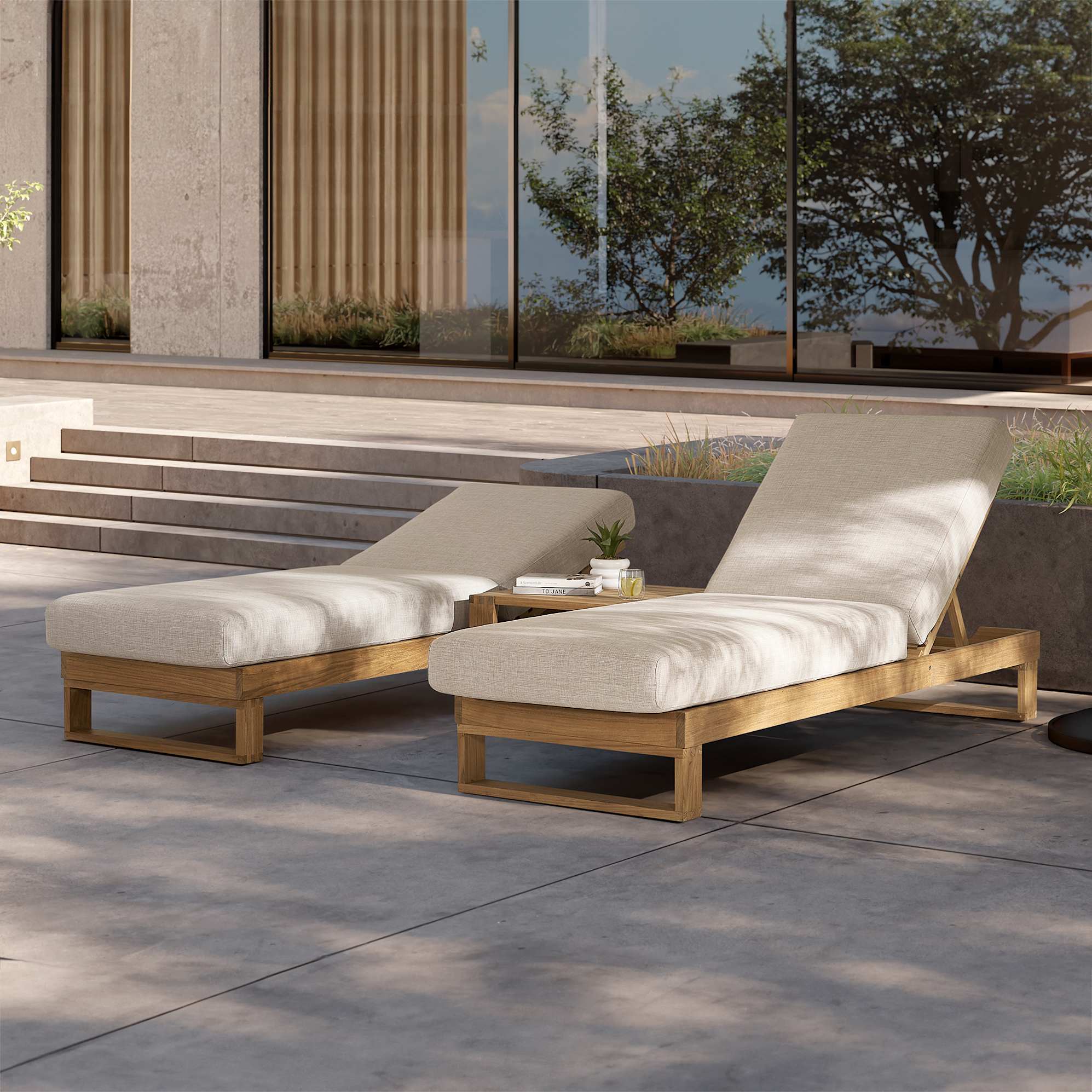 Rio Outdoor Teak Chaise Lounge 0