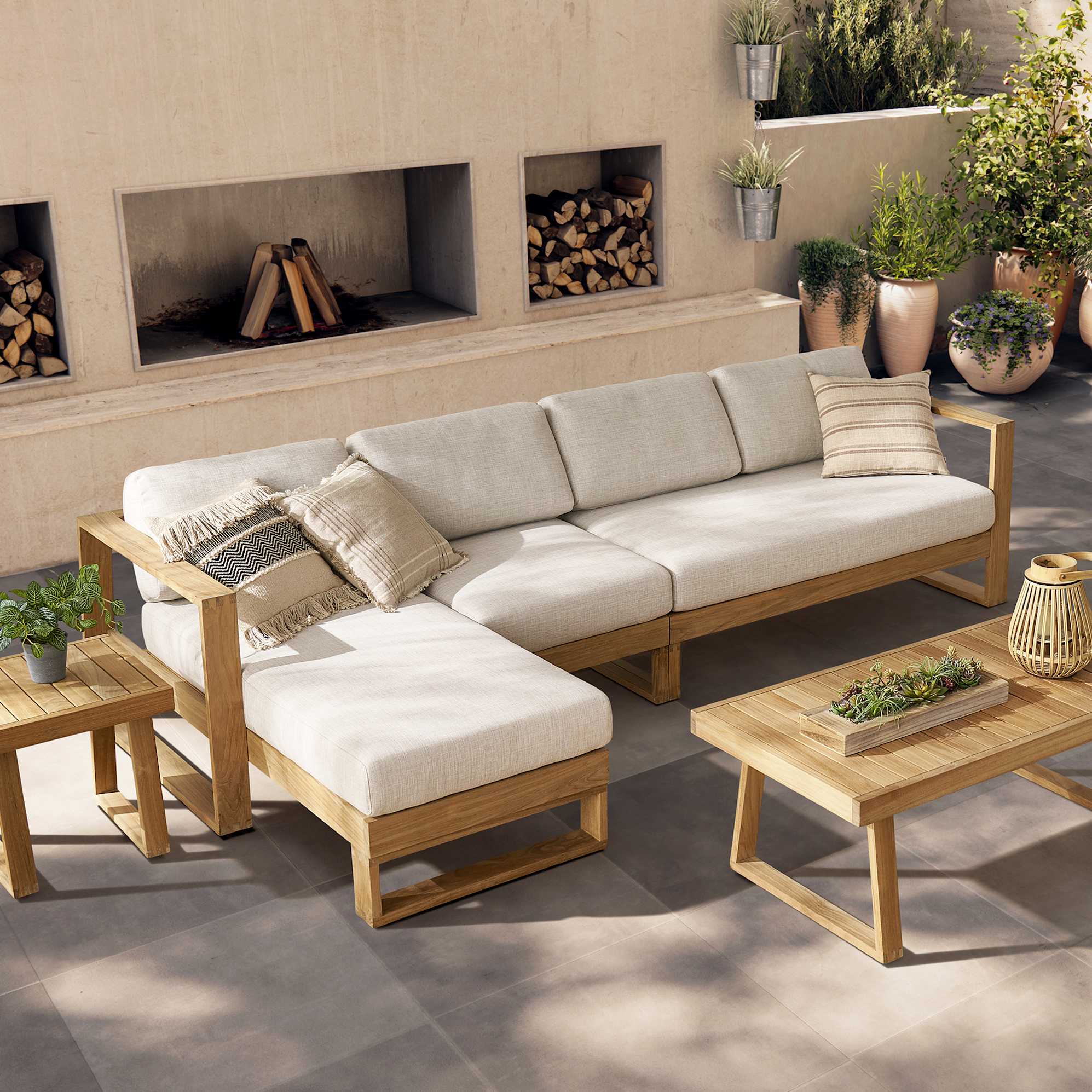 Rio Outdoor Extended Chaise Sectional Sofa 0