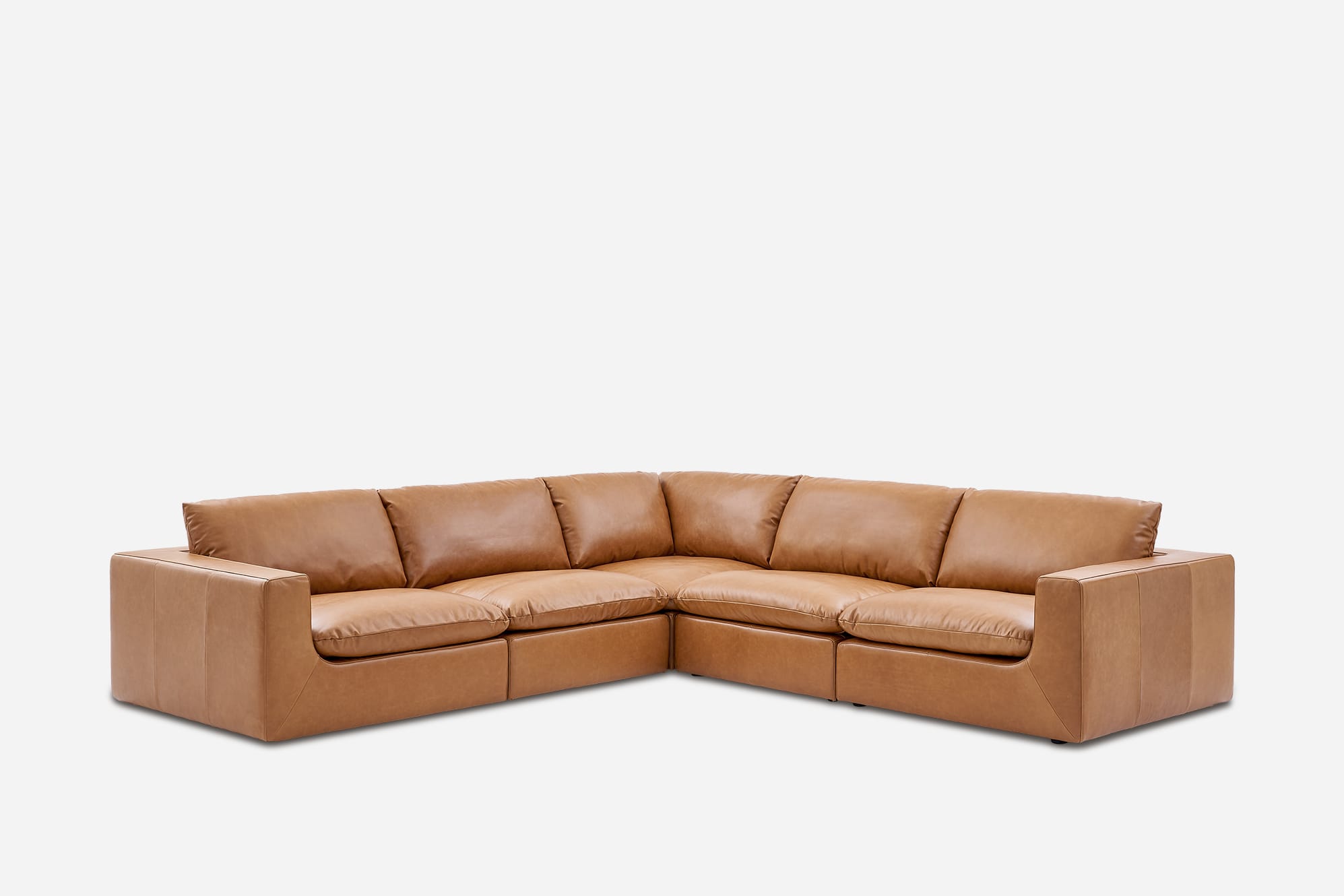 Dawson Leather L-Shape Sectional Sofa 2