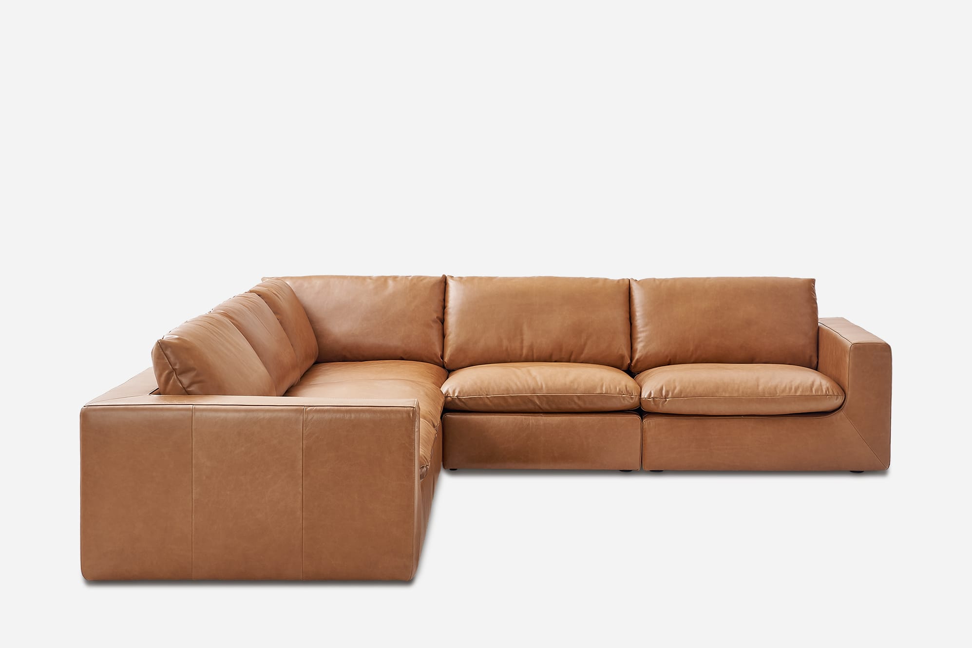 Dawson Leather L-Shape Sectional Sofa 10