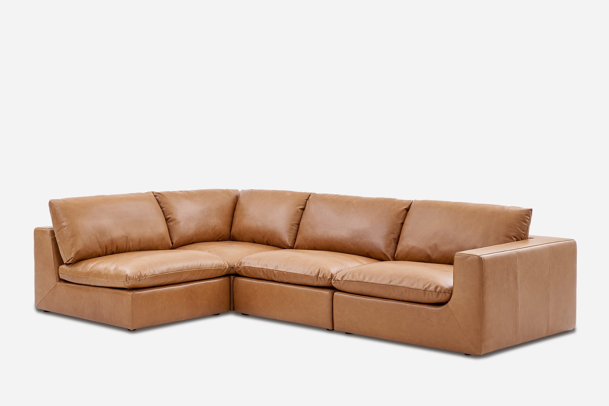 Dawson Leather Chaise Sectional Sofa 9