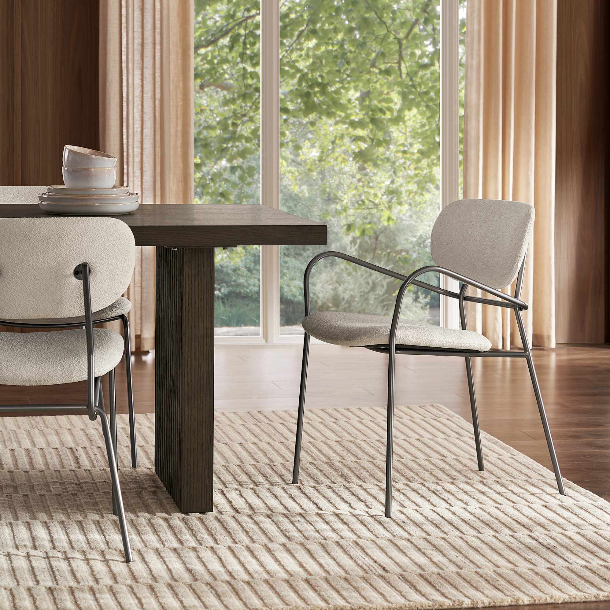 Winslow Performance Bouclé Dining Arm Chair 0